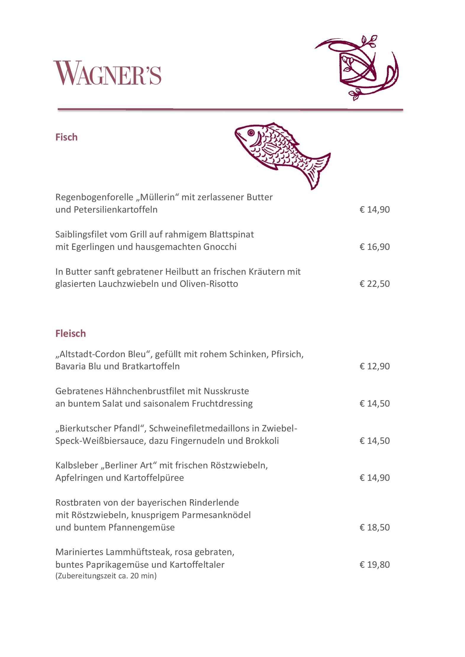 Speisekarte Wagner´s Slow Food Restaurant in Passau, Seite 3