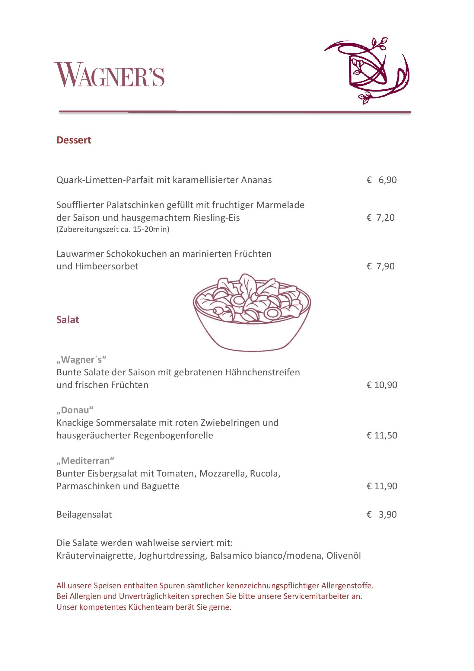 Speisekarte Wagner´s Slow Food Restaurant in Passau, Seite 4