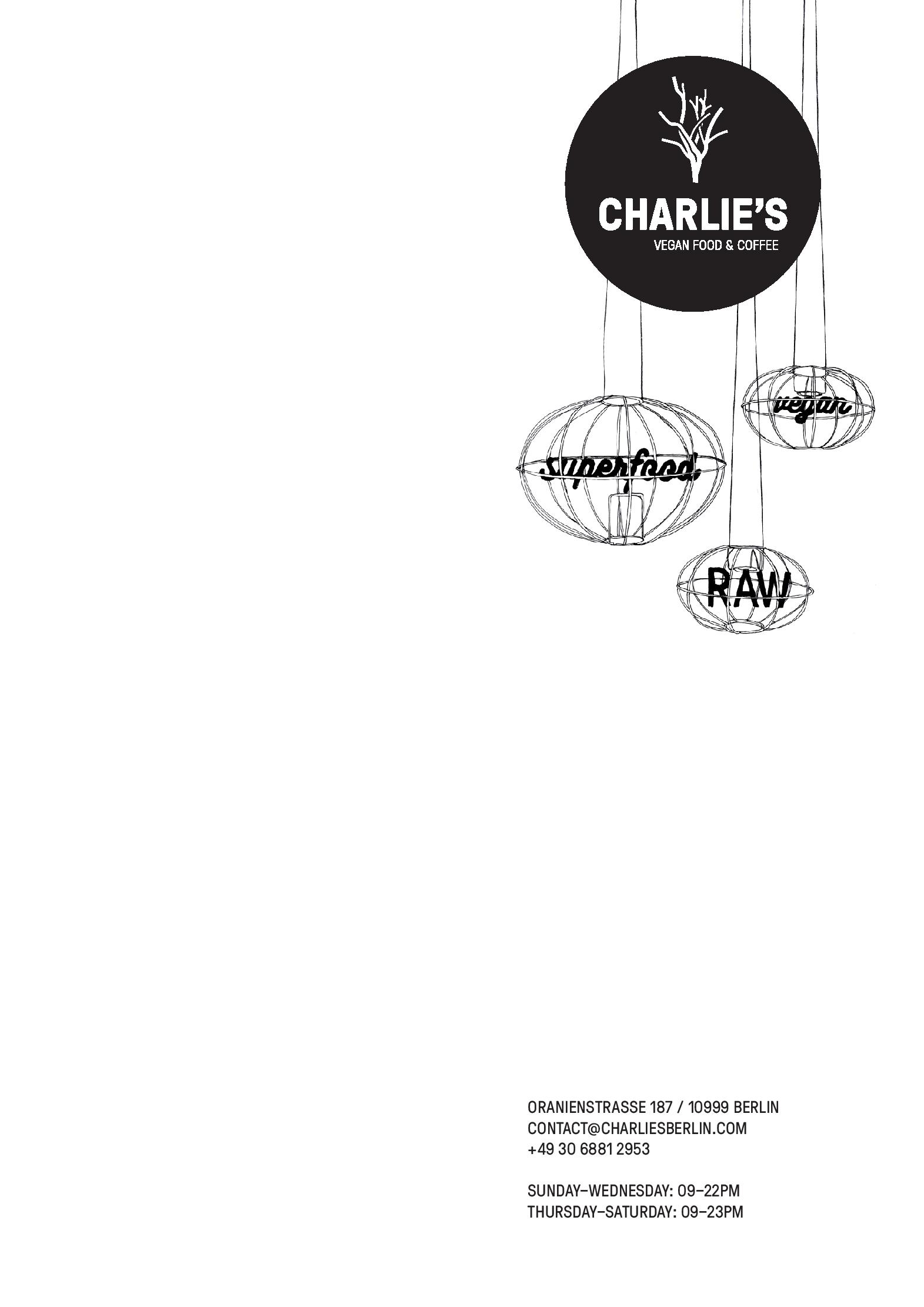 Speisekarte Charlie´s Asian Bakery & Coffee in Berlin, Seite 1
