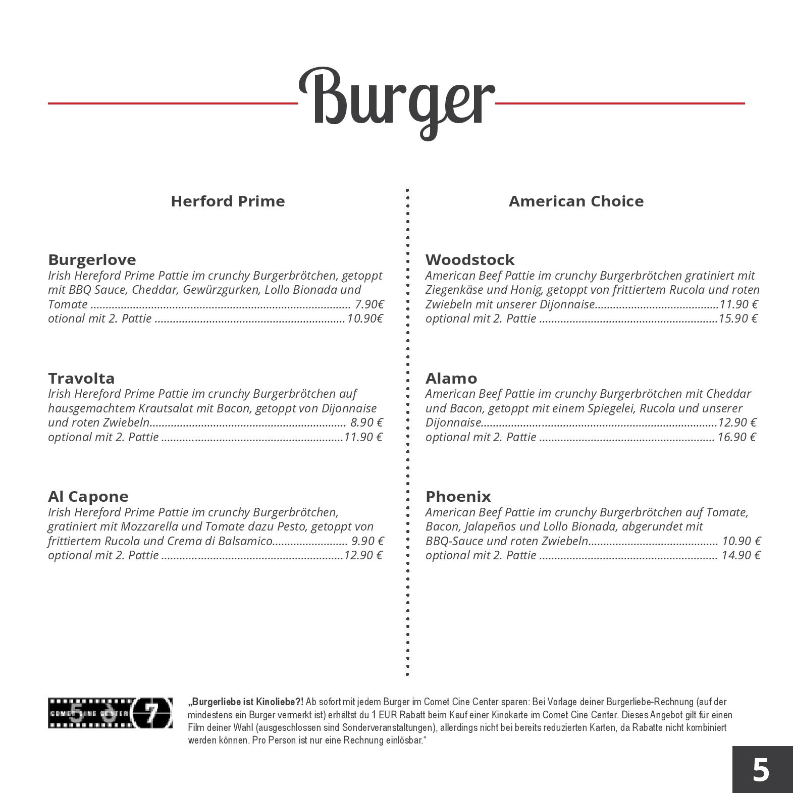 Speisekarte Burgerliebe in Mönchengladbach, Seite 5