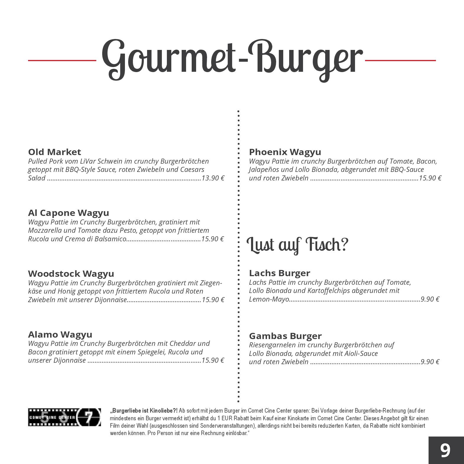 Speisekarte Burgerliebe in Mönchengladbach, Seite 9