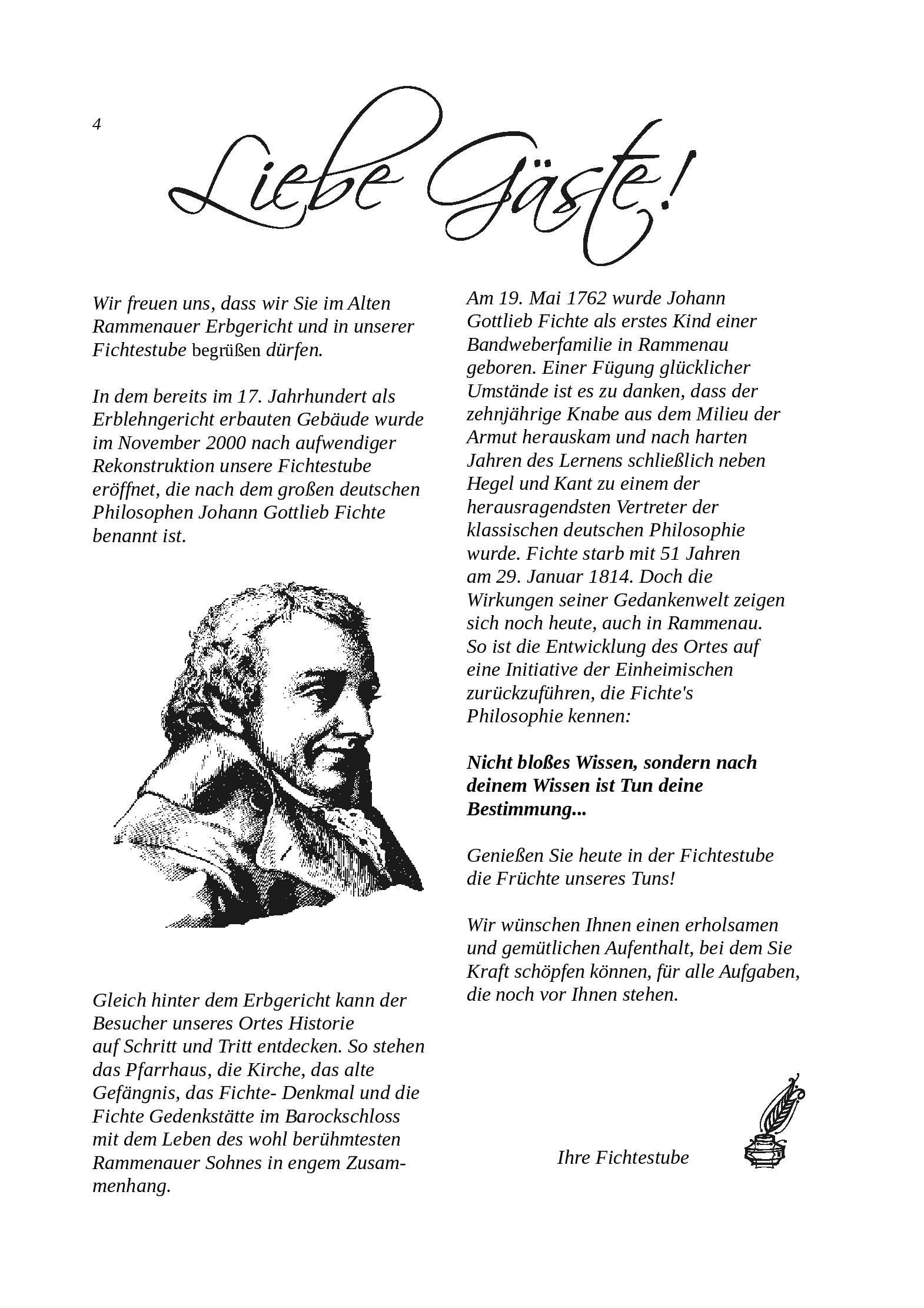 Speisekarte Fichtestube in Rammenau, Seite 1