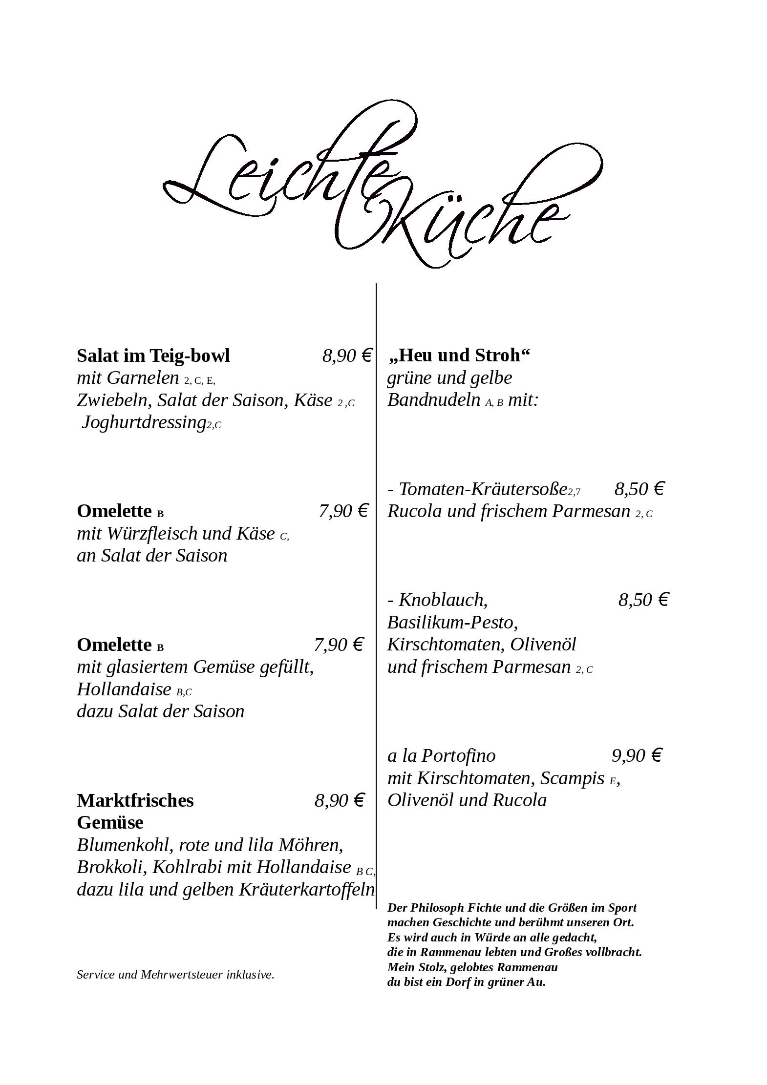 Speisekarte Fichtestube in Rammenau, Seite 5