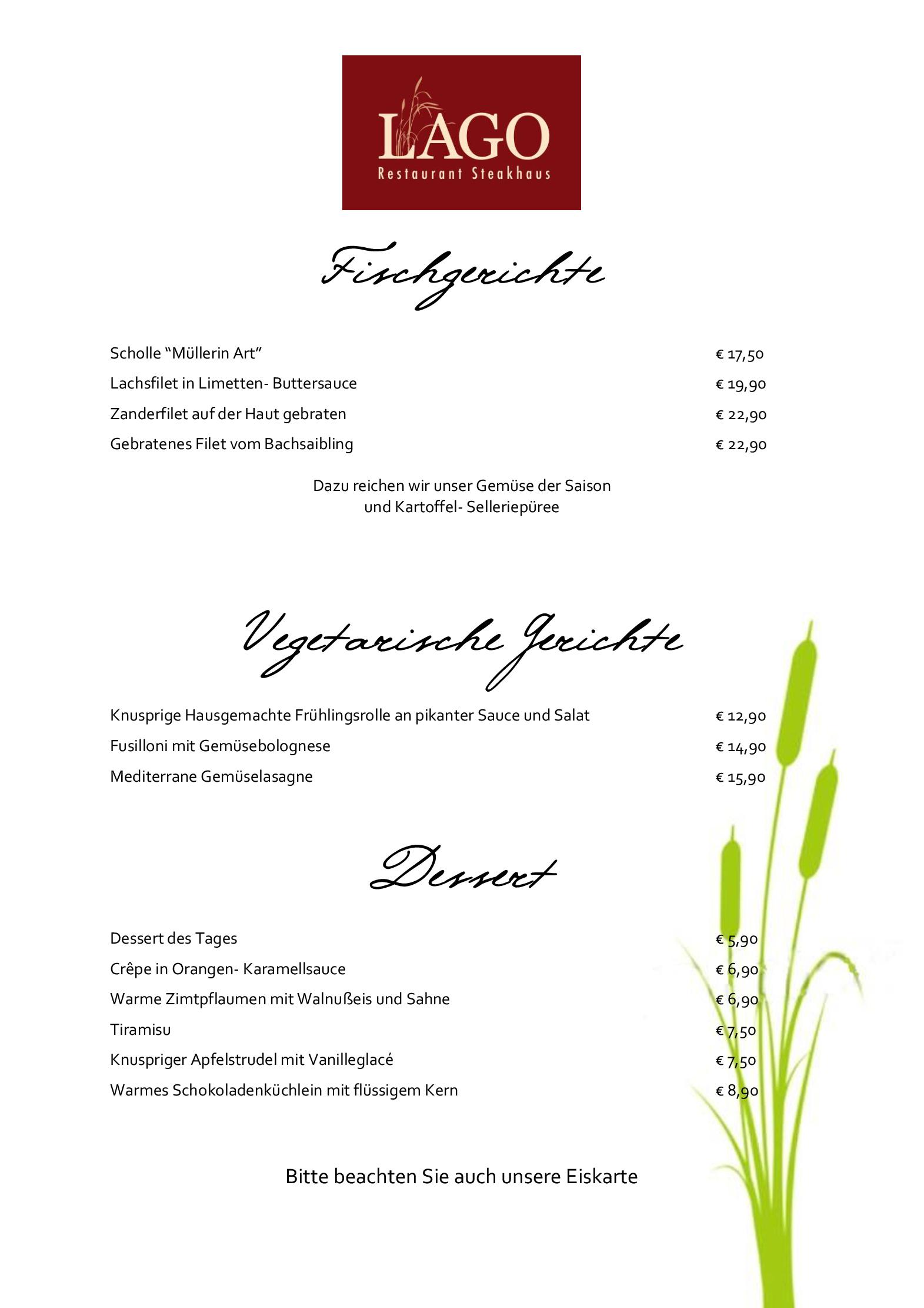 Speisekarte Seehotel Schwanenhof in Mölln, Seite 4