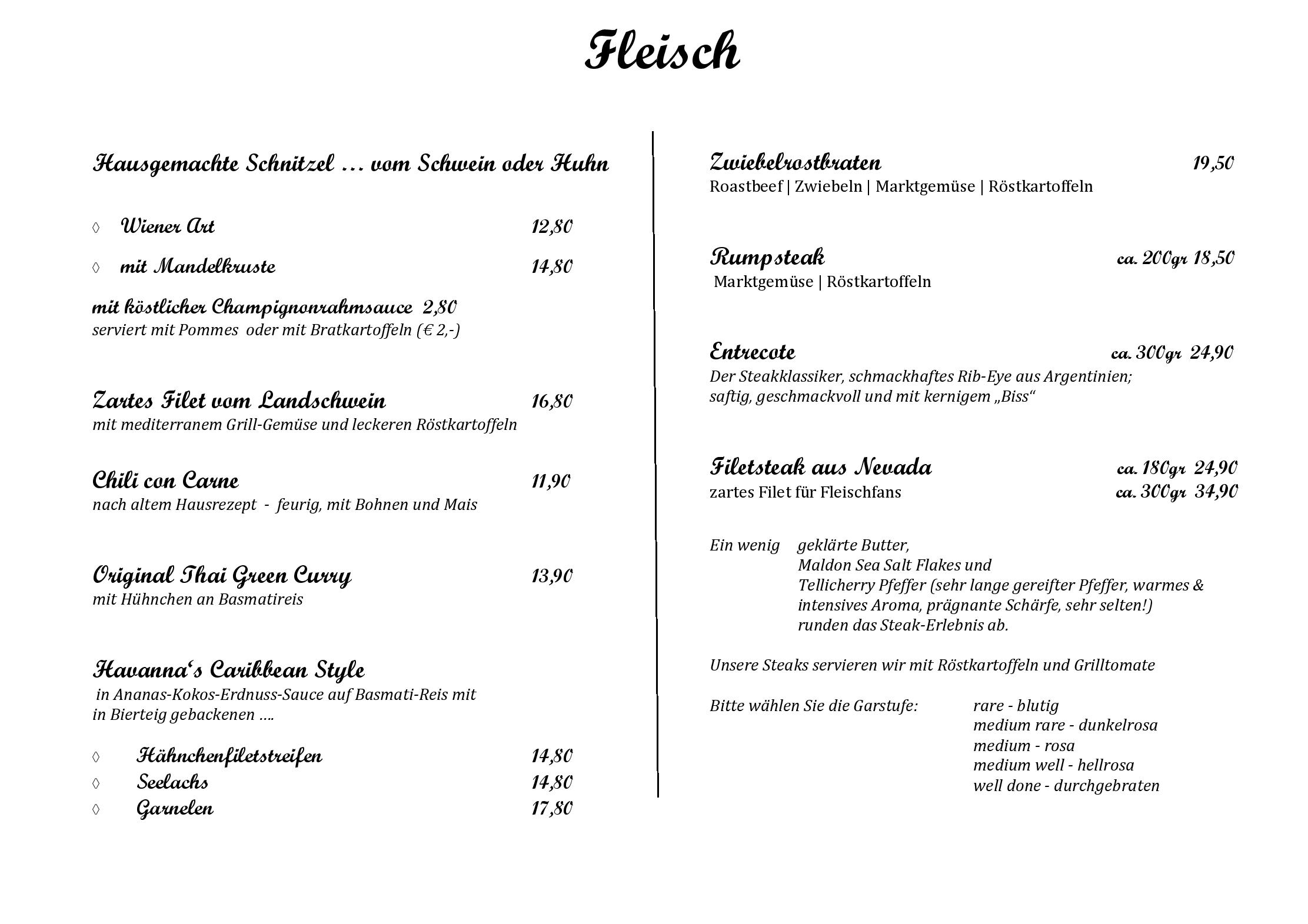 Speisekarte Havanna - Panorama Café und Restaurant in Norden, Seite 5
