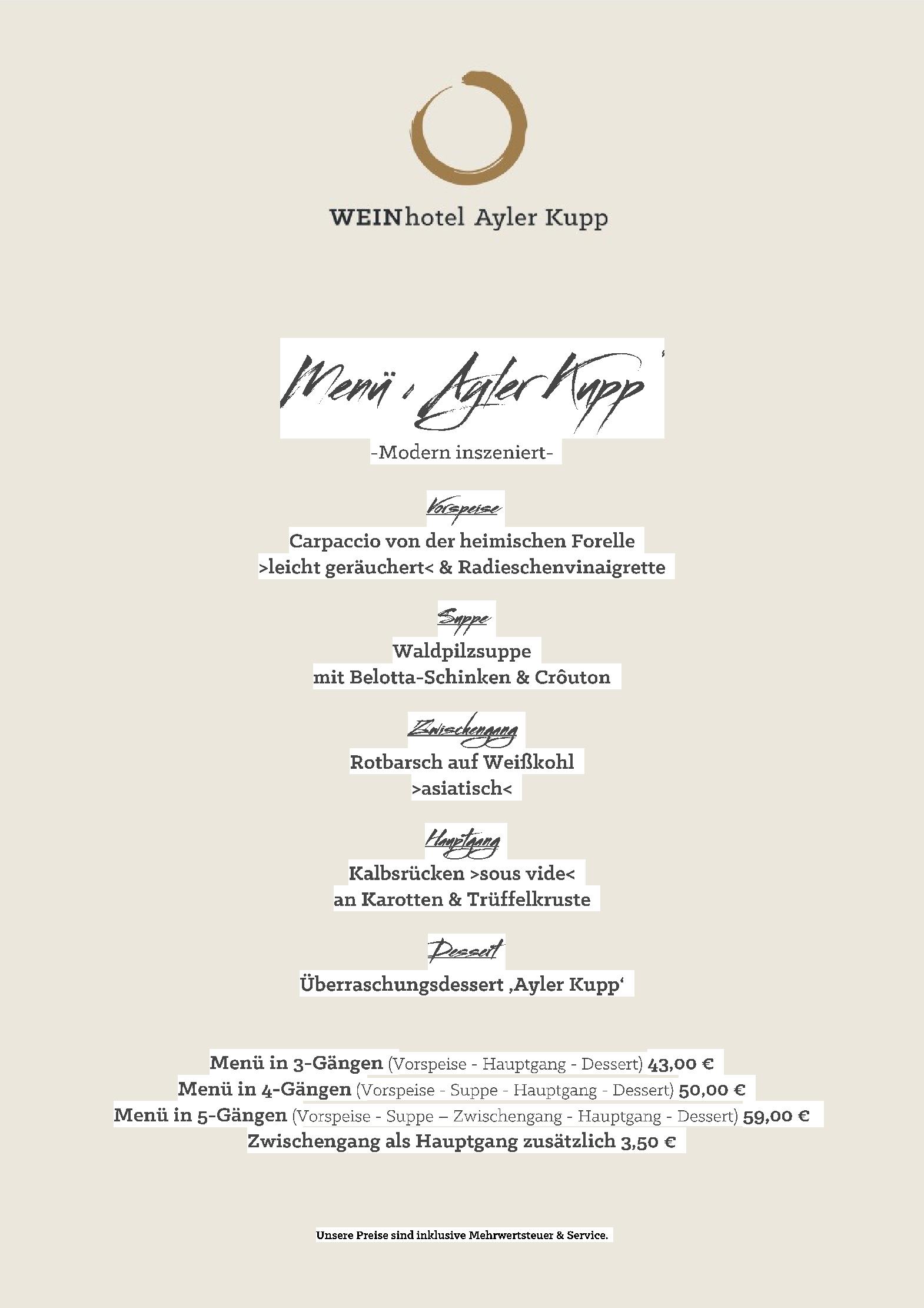 Speisekarte WEINrestaurant Ayler Kupp in Ayl, Seite 2