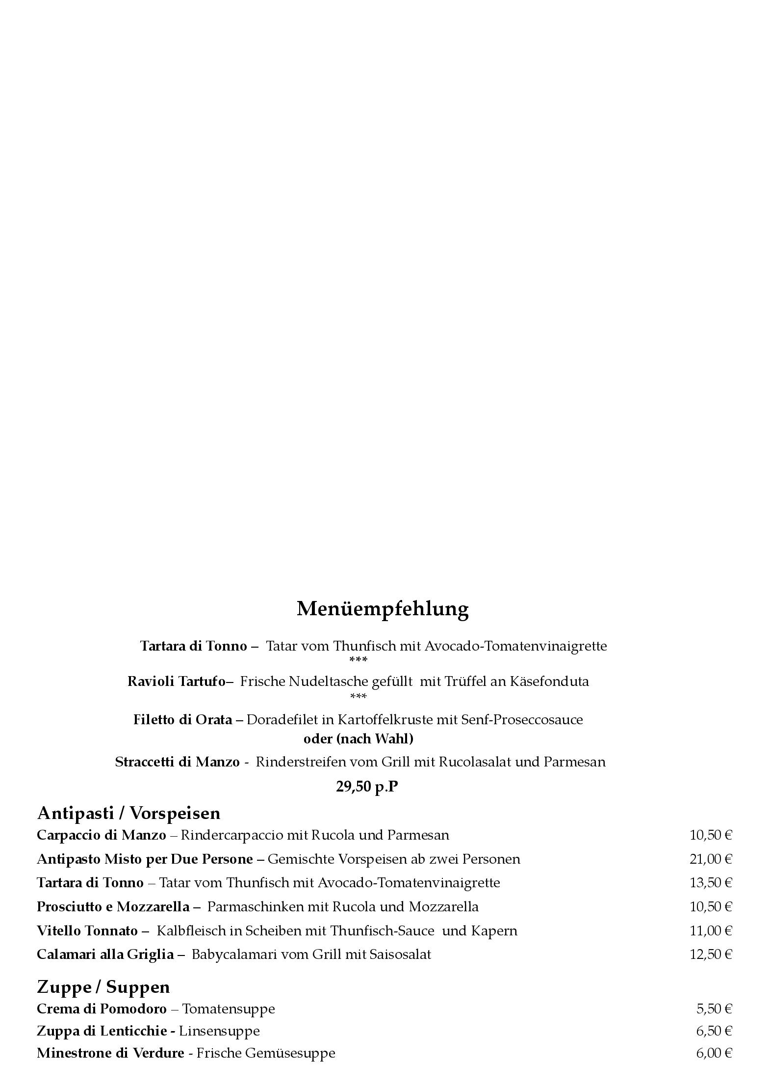 Speisekarte Ristorante Al Torchio Nuovo in Starnberg, Seite 2