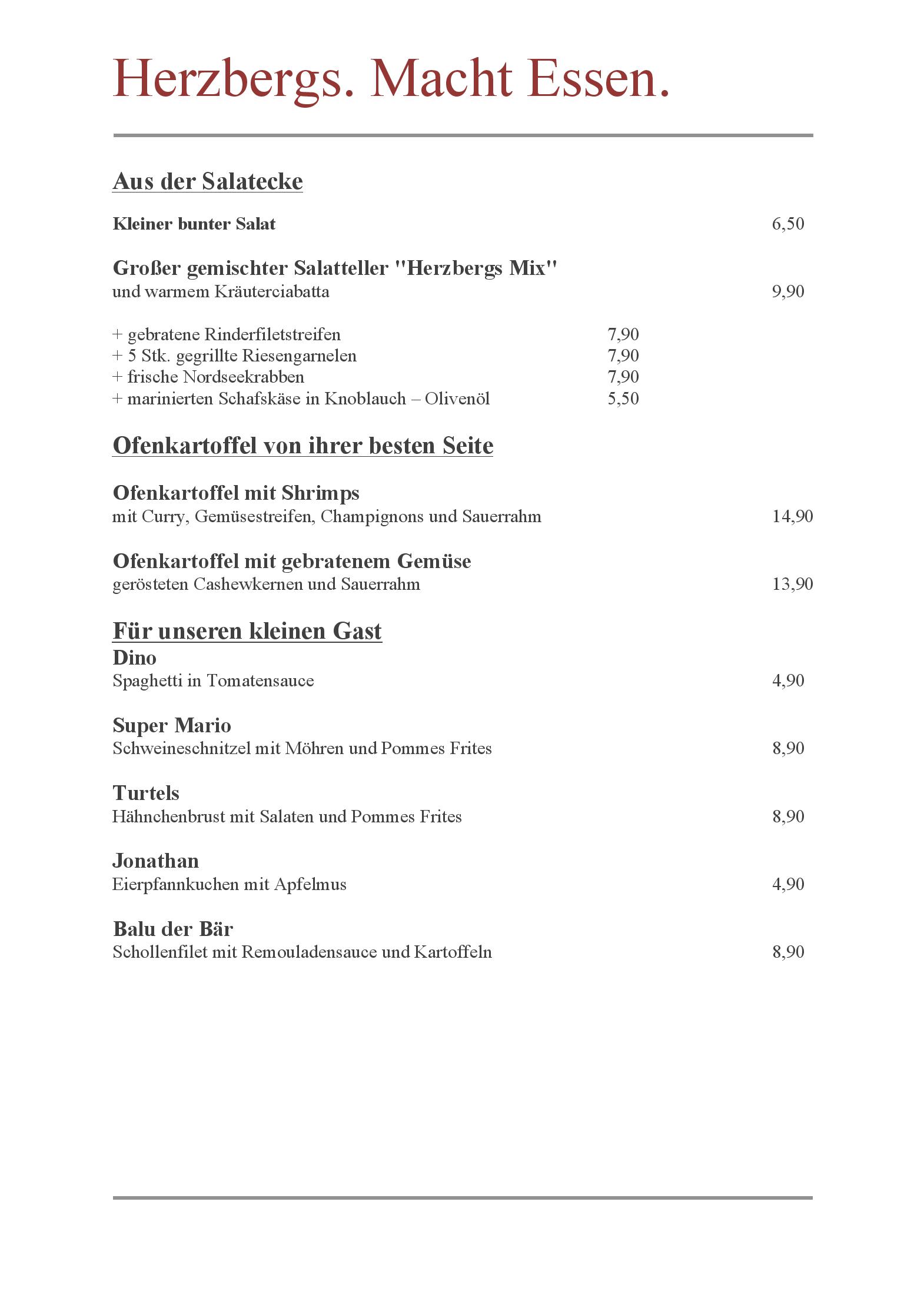 Speisekarte Herzbergs Restaurant in Scharbeutz, Seite 6