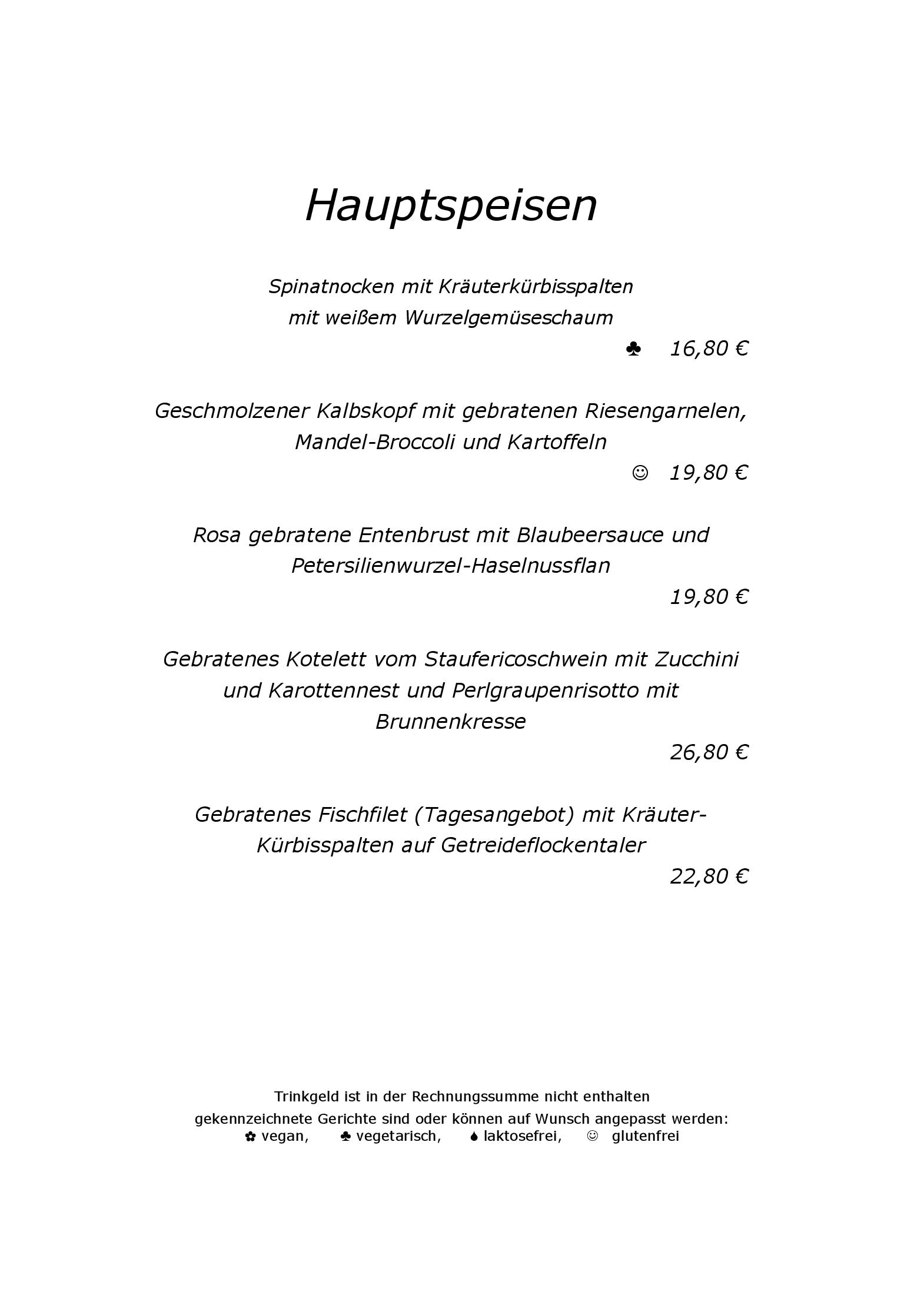 Speisekarte Weinstube Am Stadtgraben in Stuttgart, Seite 10