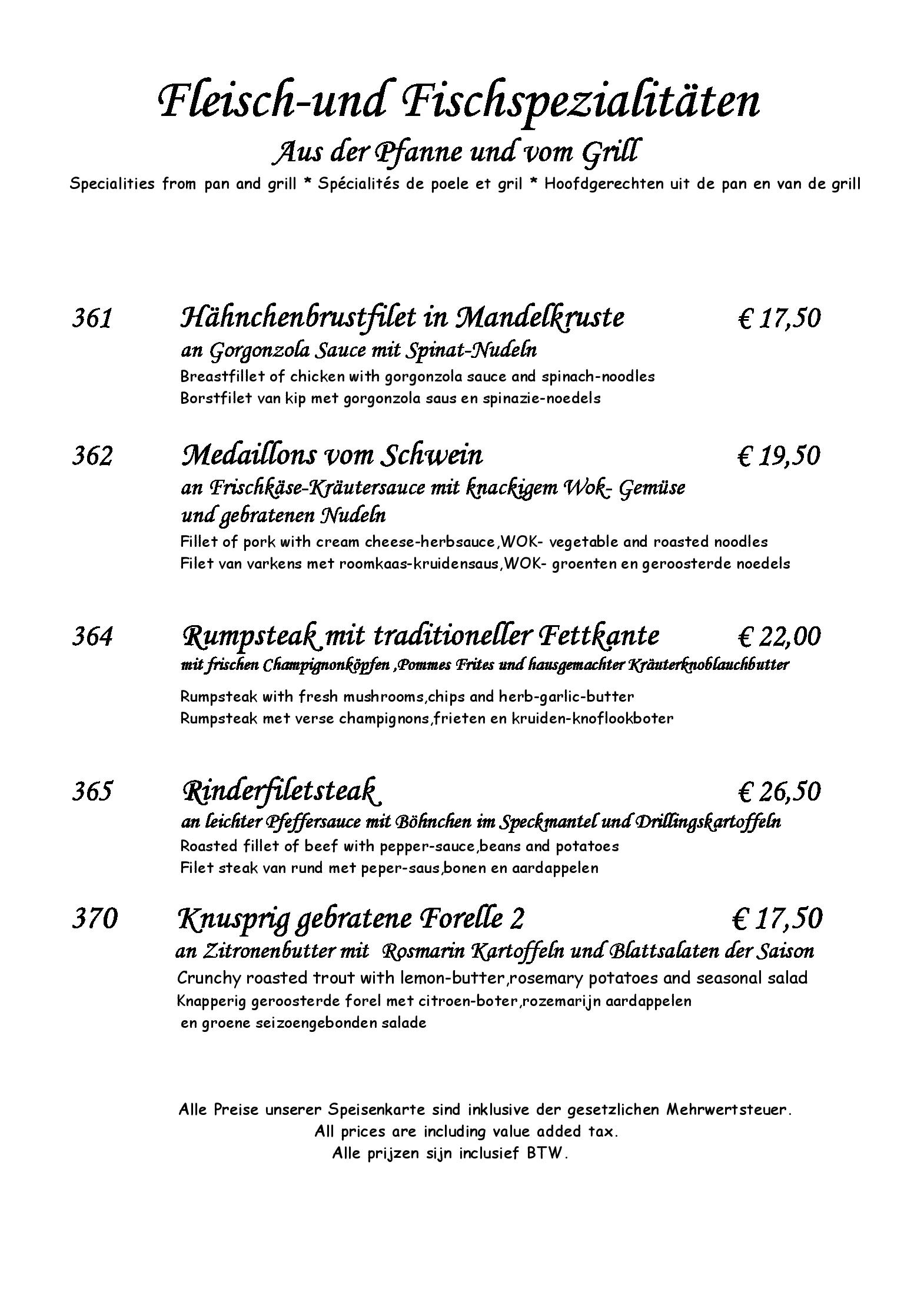 Speisekarte Altes Backhaus in Arnsberg, Seite 4