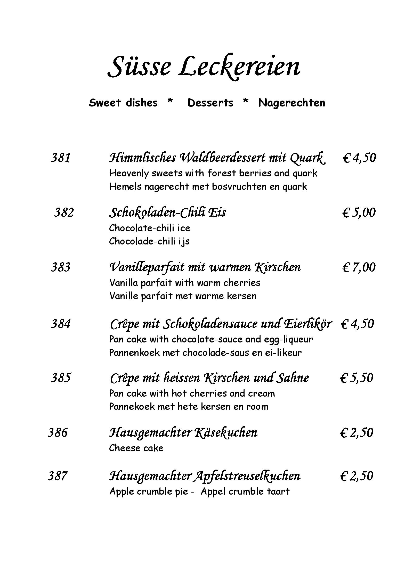 Speisekarte Altes Backhaus in Arnsberg, Seite 5
