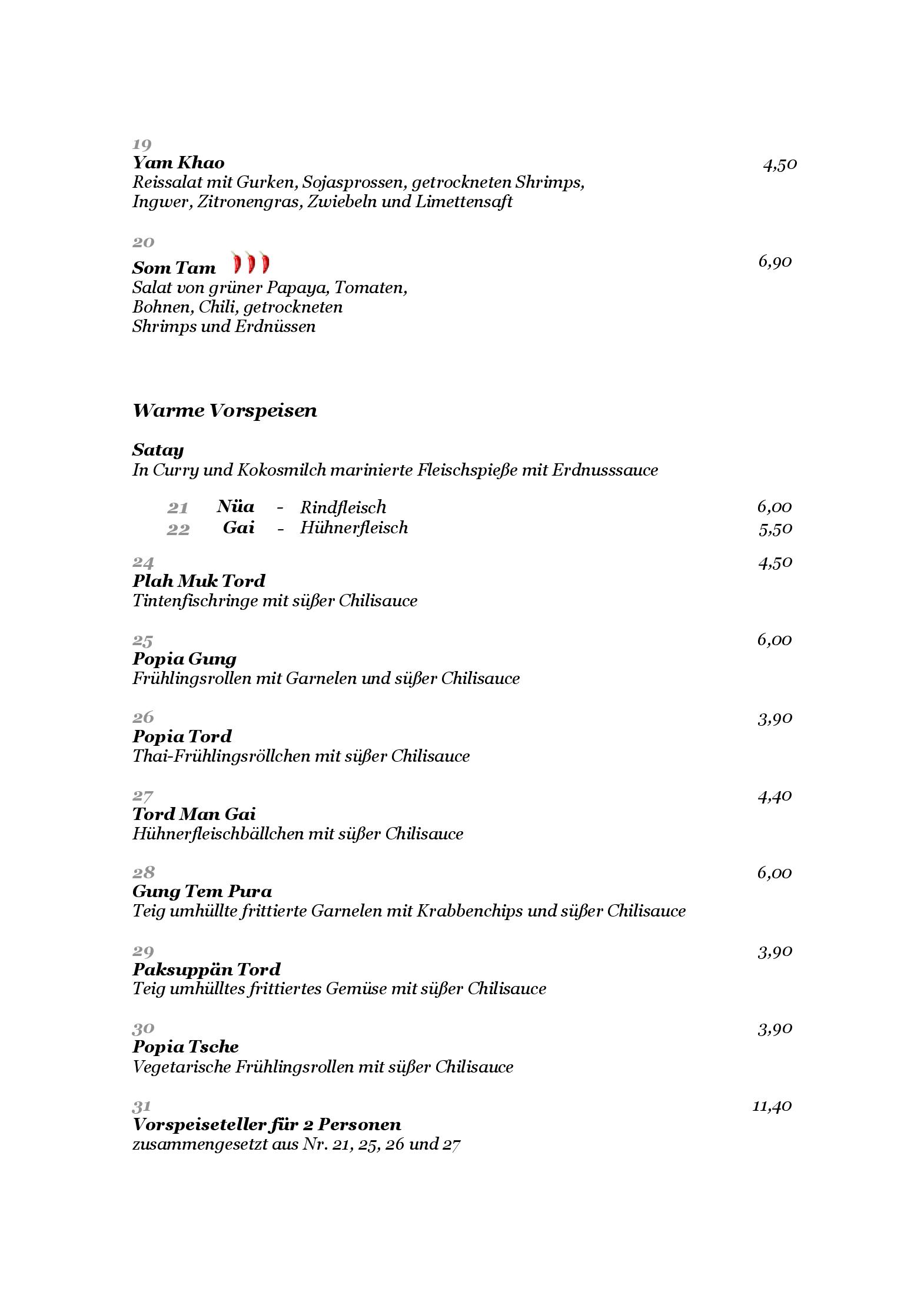 Speisekarte THAI-RESTAURANT HUA HIN in Bayreuth, Seite 4