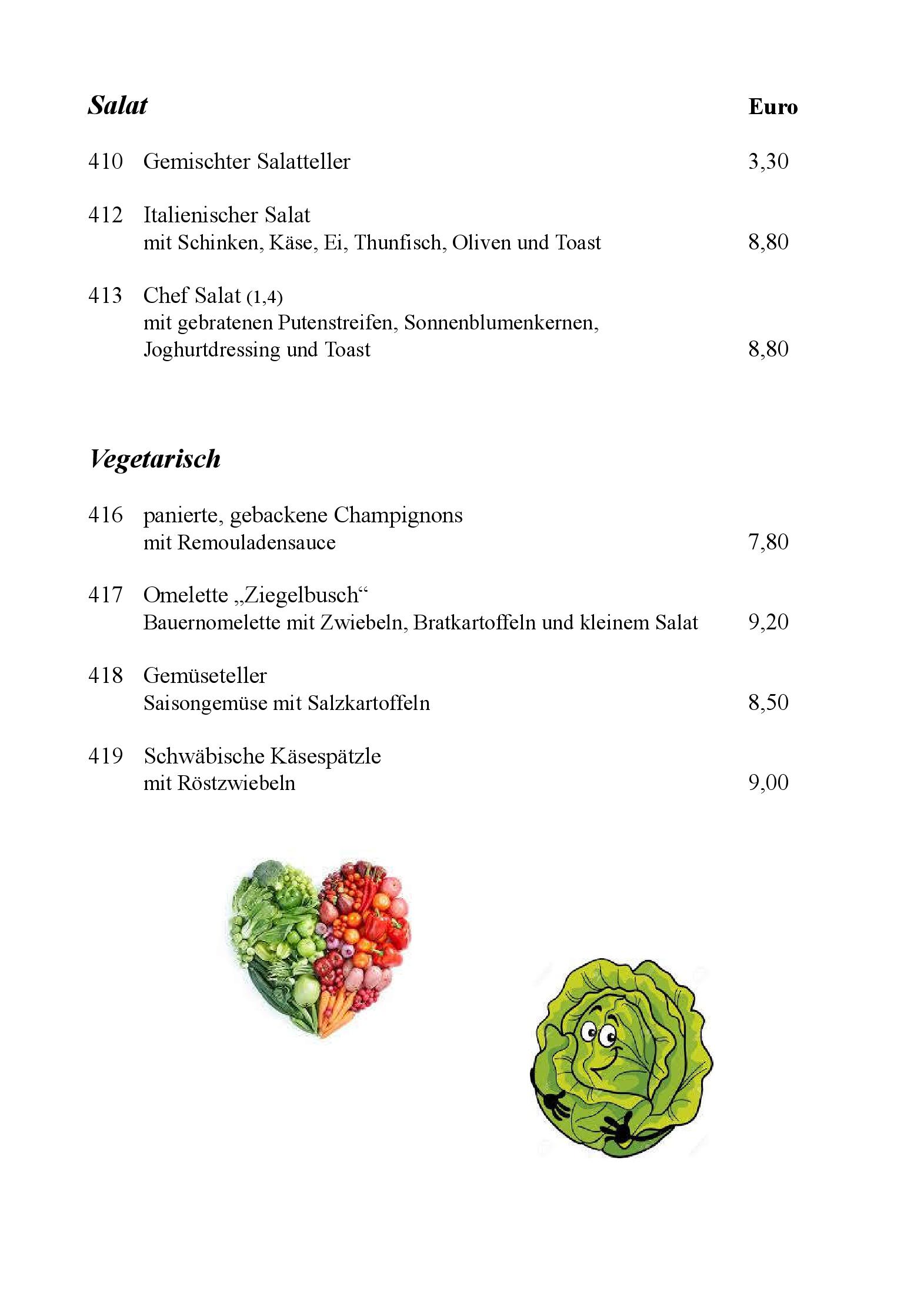 Speisekarte Restaurant Ziegelbusch in Darmstadt, Seite 8