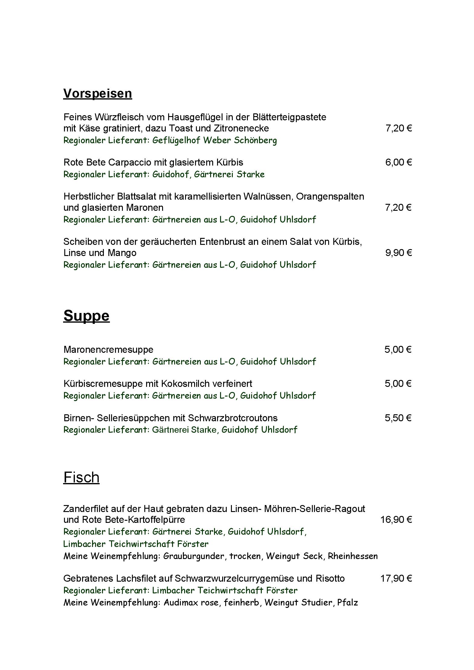 Speisekarte Hotel & Restaurant Bock in Limbach-Oberfrohna, Seite 7