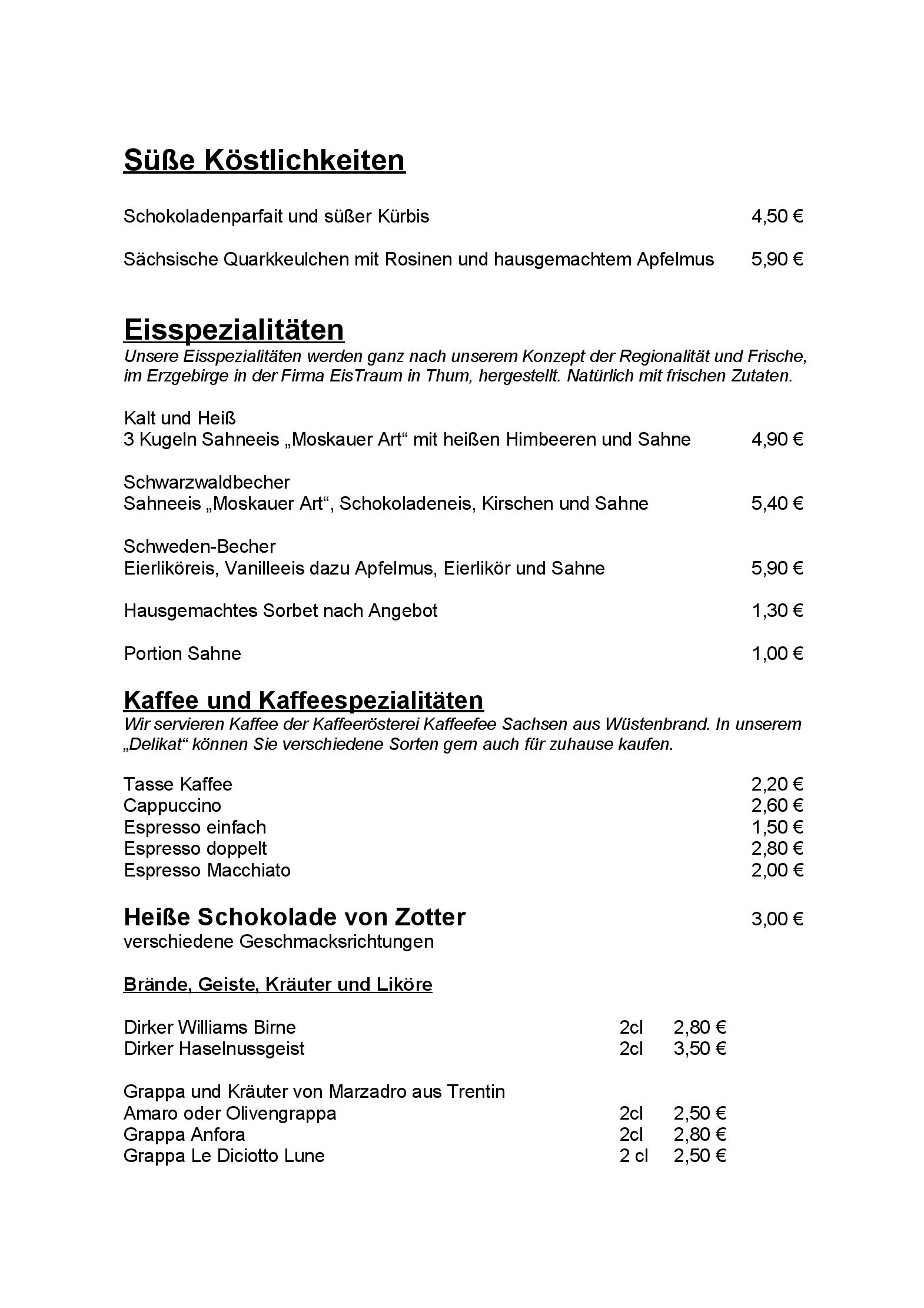 Speisekarte Hotel & Restaurant Bock in Limbach-Oberfrohna, Seite 9