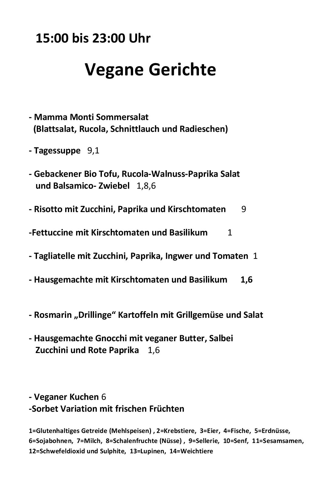 Speisekarte Restaurante Mamma Monti Bar in Berlin, Seite 2