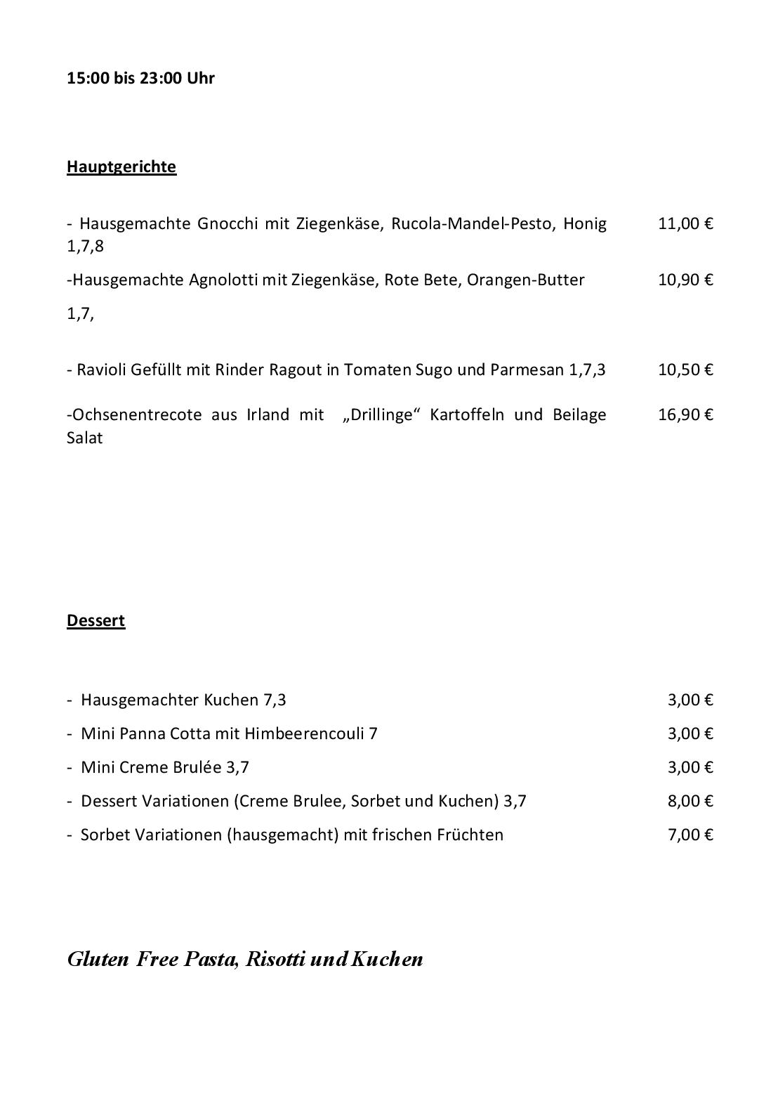Speisekarte Restaurante Mamma Monti Bar in Berlin, Seite 3