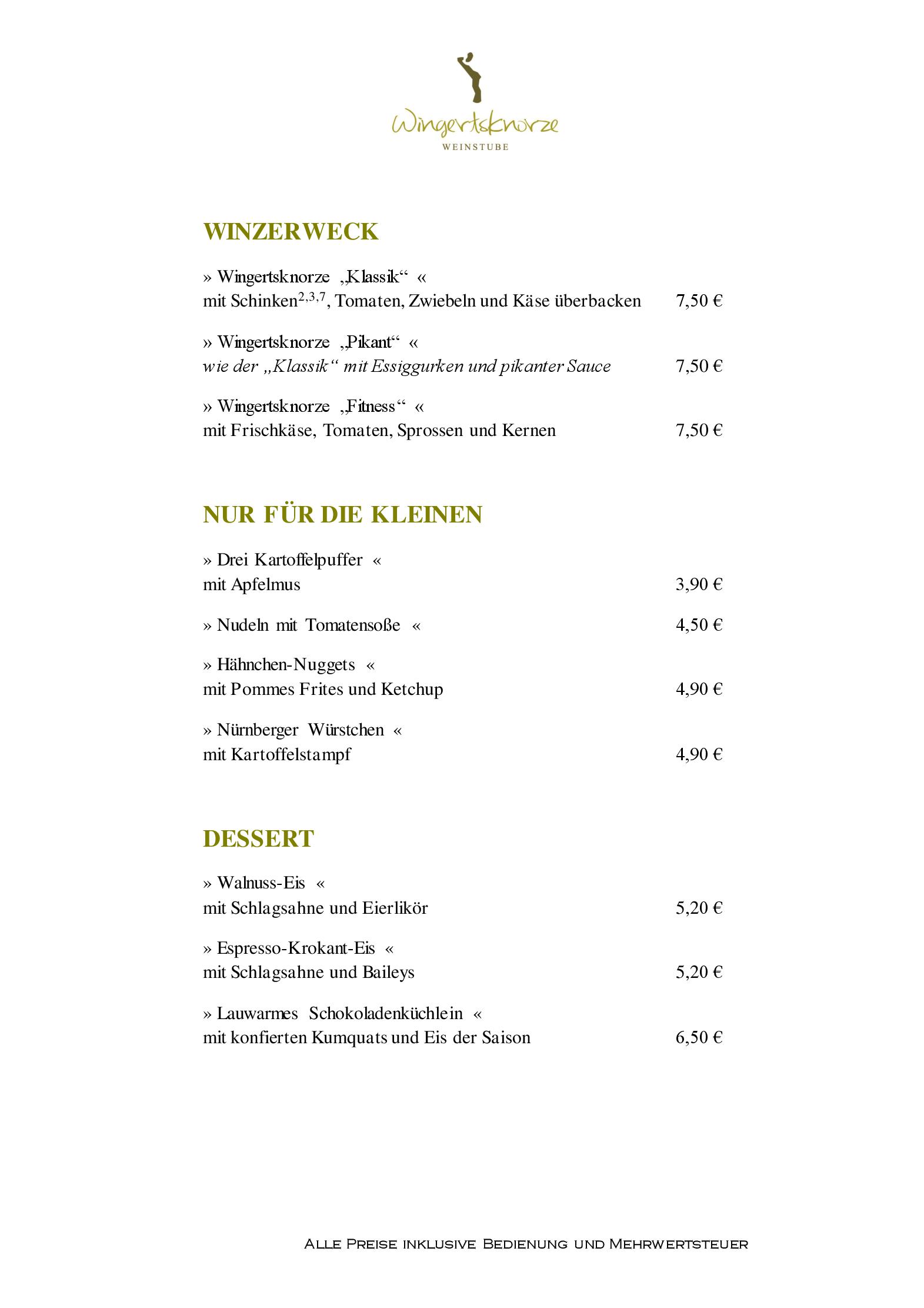 Speisekarte Weinstube Wingertsknorze in Oestrich-Winkel, Seite 11