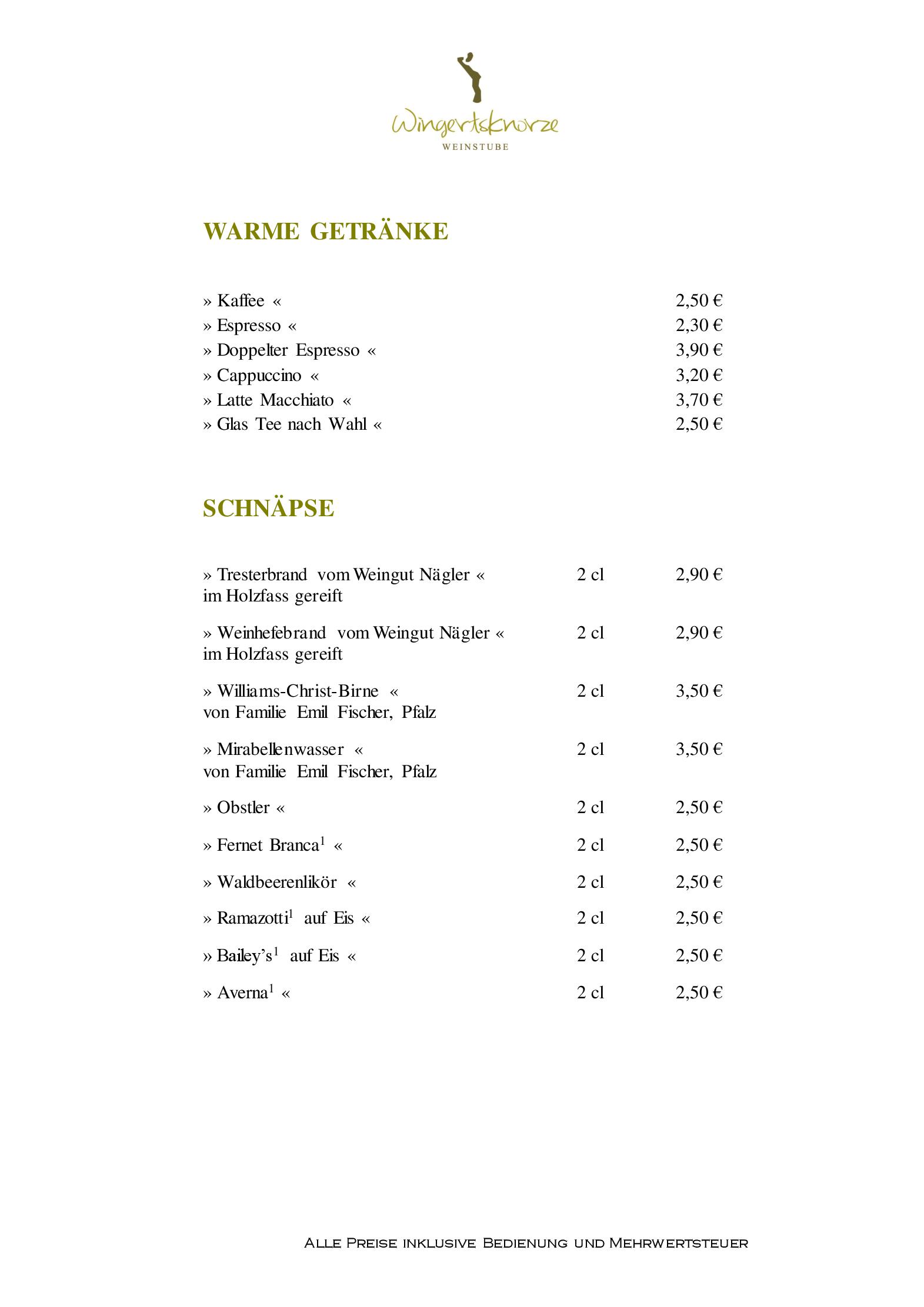 Speisekarte Weinstube Wingertsknorze in Oestrich-Winkel, Seite 8