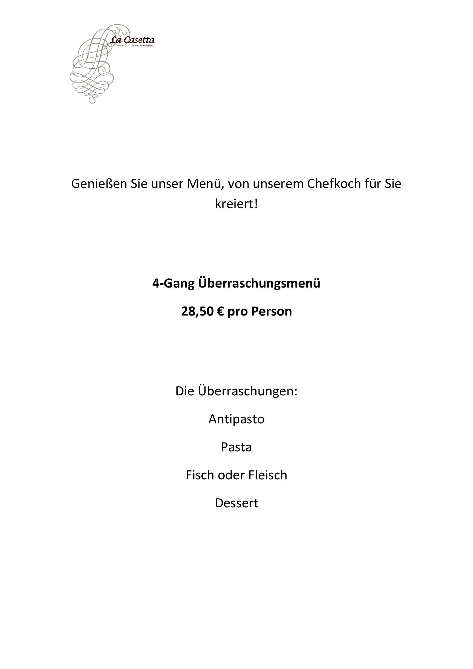 Speisekarte La Casetta in Hamburg, Seite 2