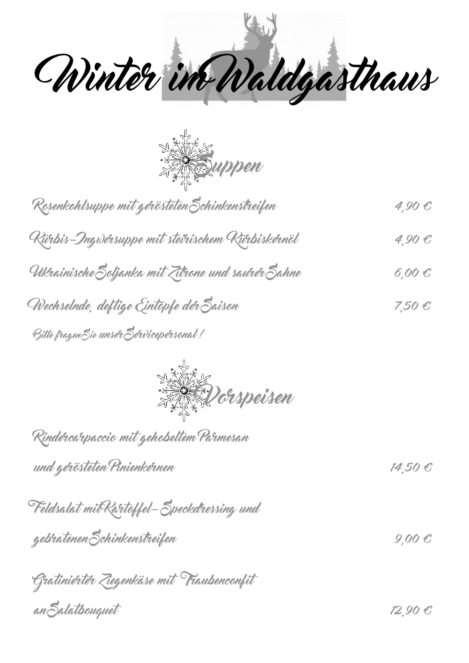 Speisekarte Waldgasthaus Tannenbusch in Dormagen, Seite 2