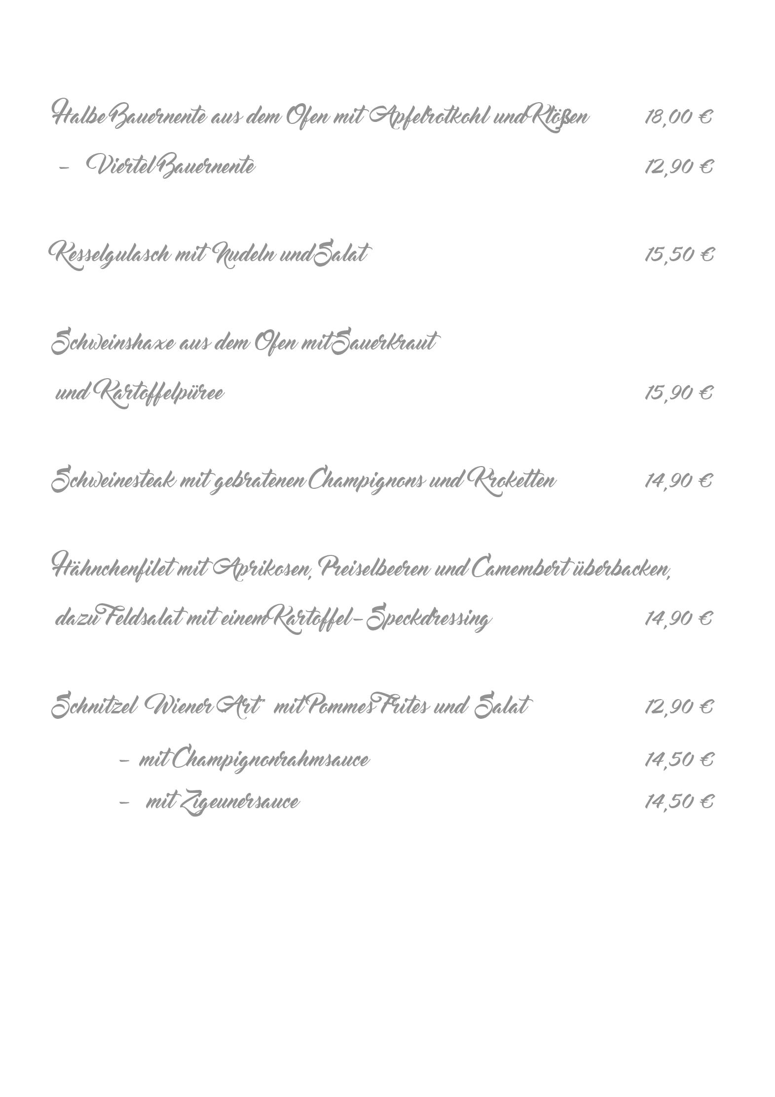 Speisekarte Waldgasthaus Tannenbusch in Dormagen, Seite 4