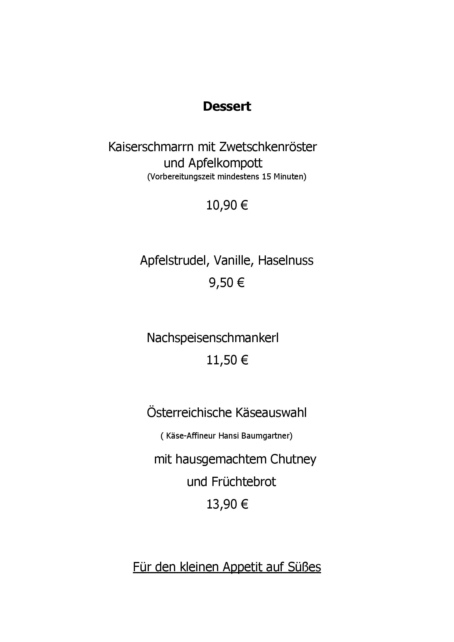 Speisekarte Grubers Restaurant in Köln, Seite 3
