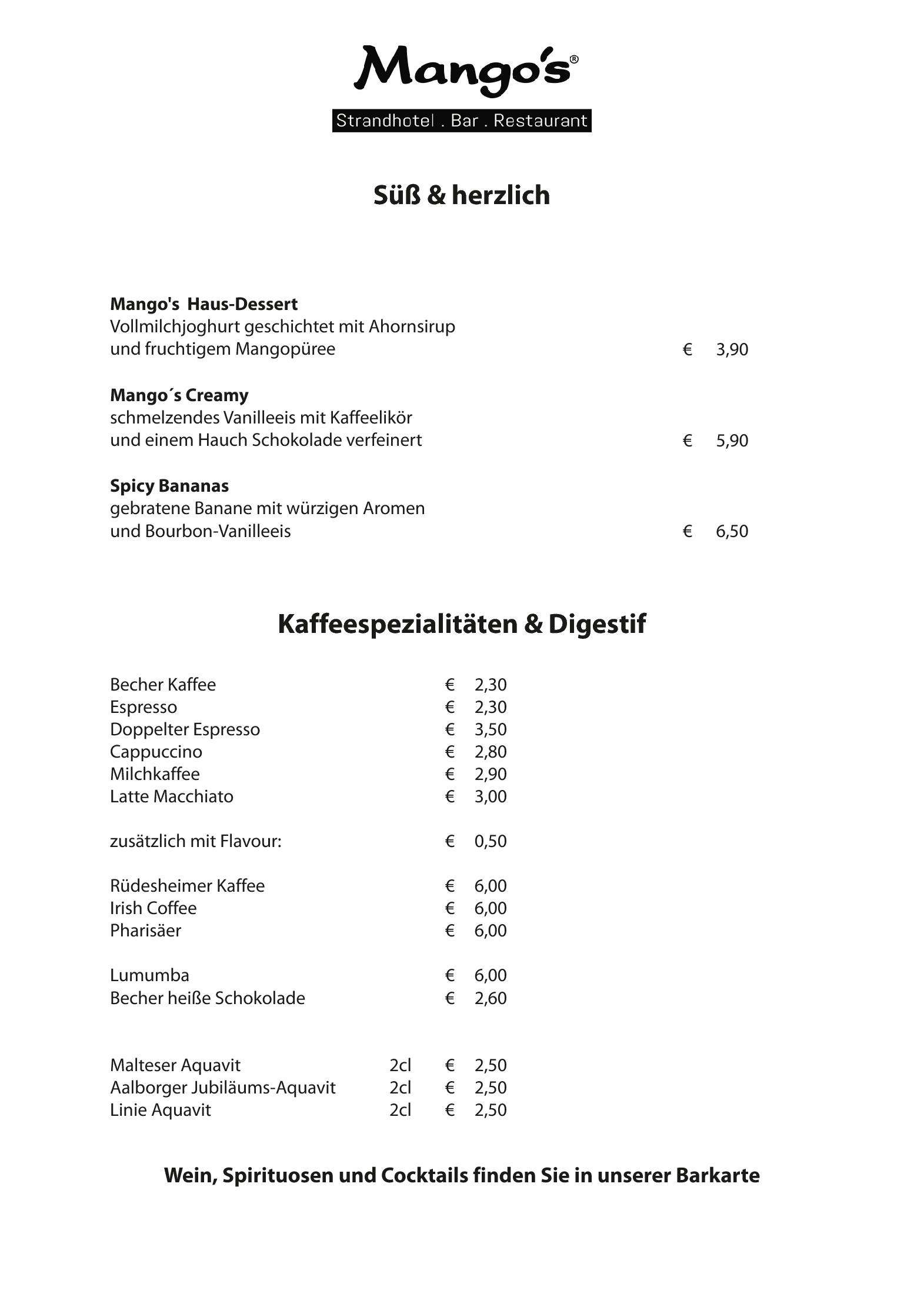Speisekarte Mango´s Restaurant in Eckernförde, Seite 7