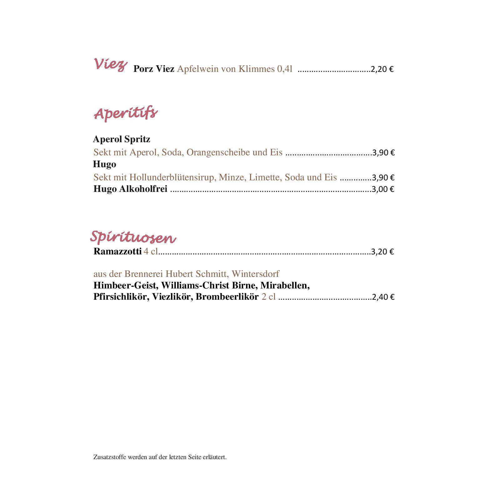 Speisekarte Café Balduin in Trier, Seite 12