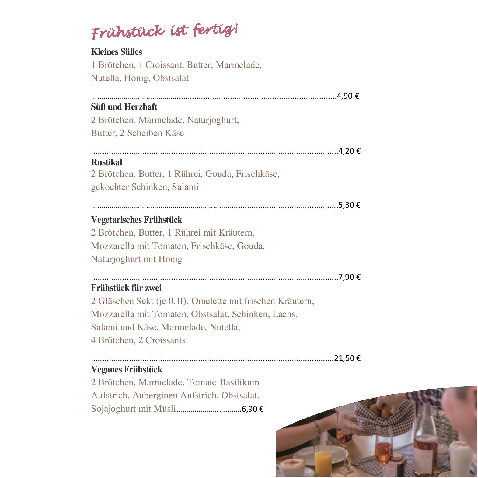 Speisekarte Café Balduin in Trier, Seite 3