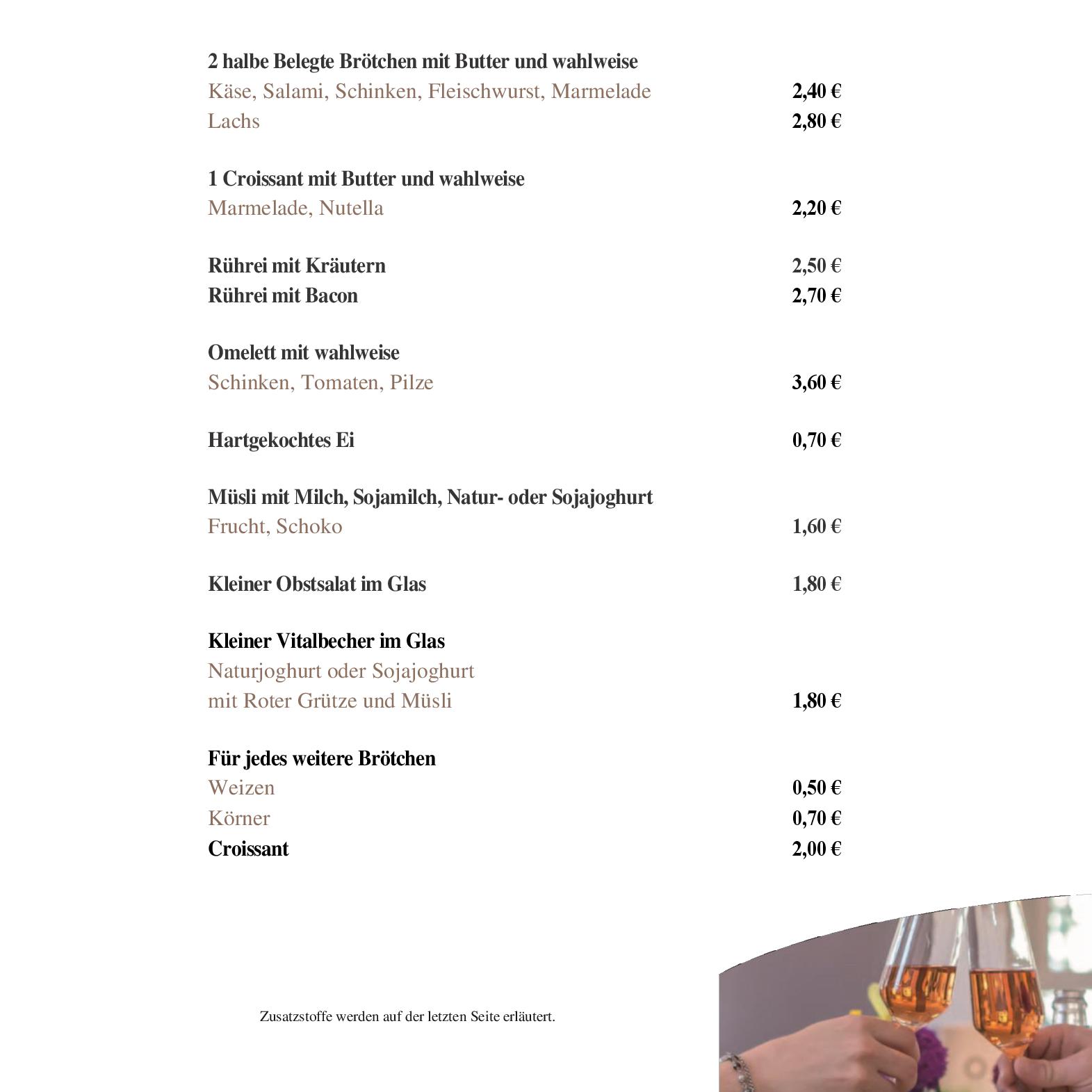 Speisekarte Café Balduin in Trier, Seite 4