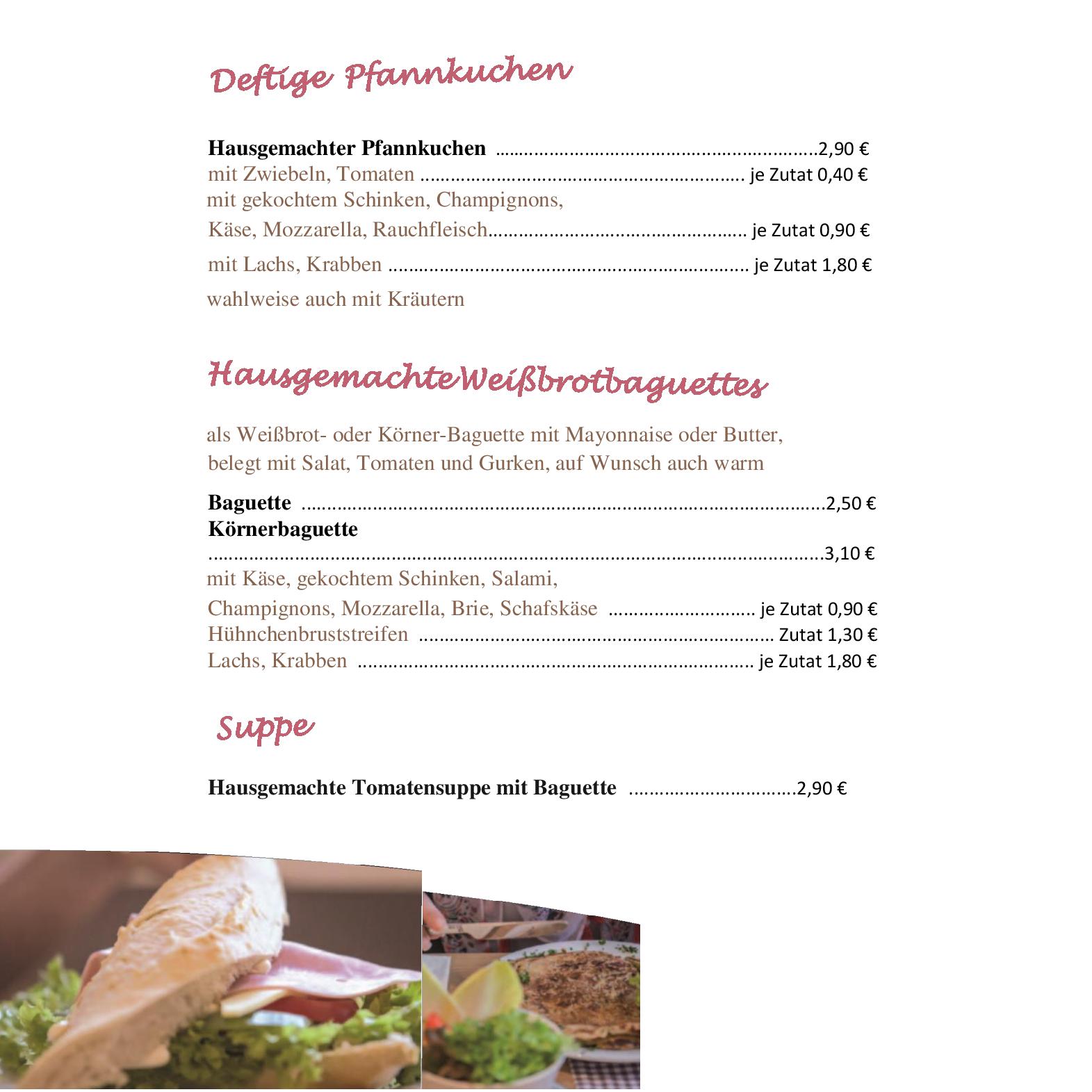 Speisekarte Café Balduin in Trier, Seite 5