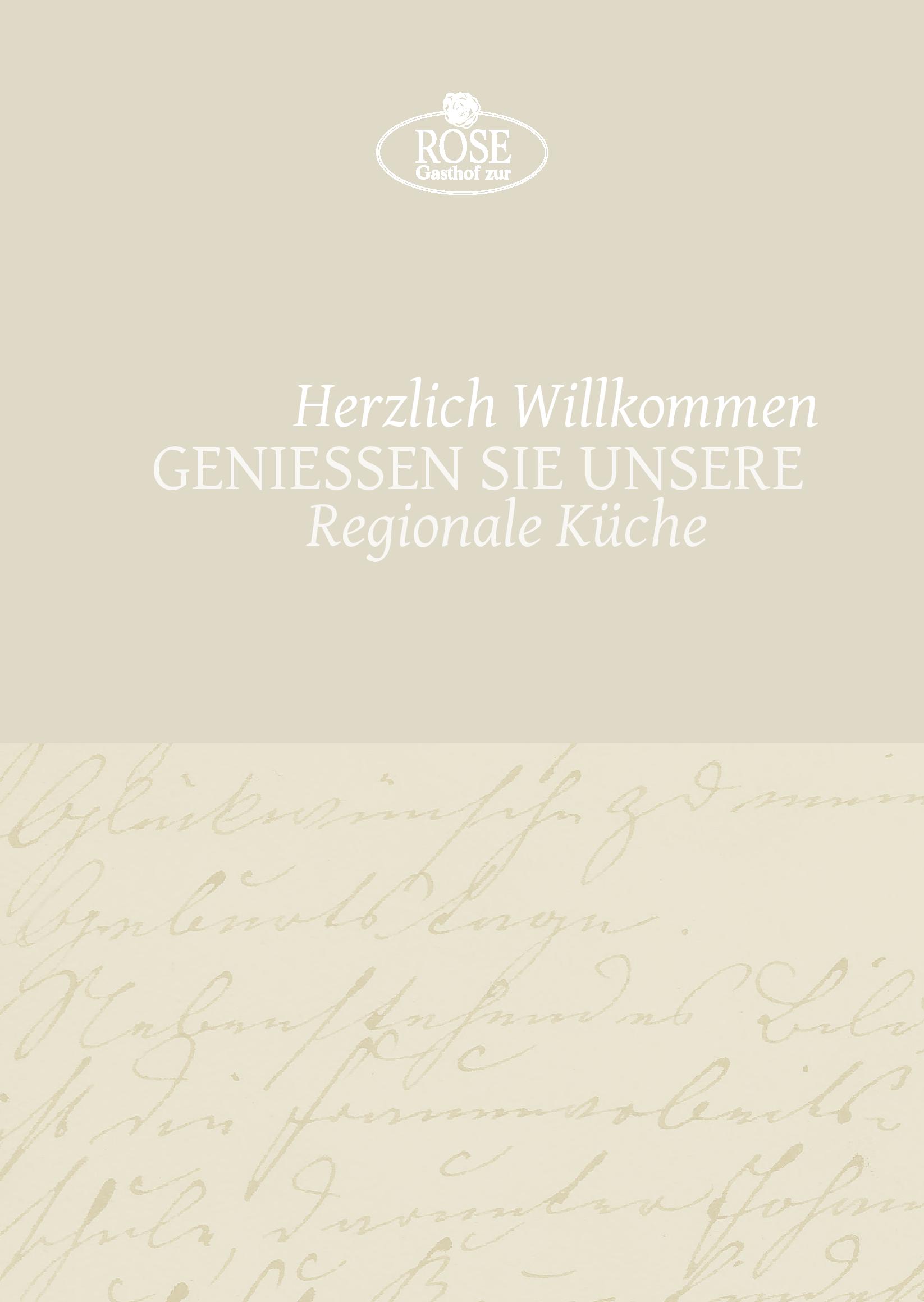 Speisekarte Gasthof zur Rose in Weinheim, Seite 1