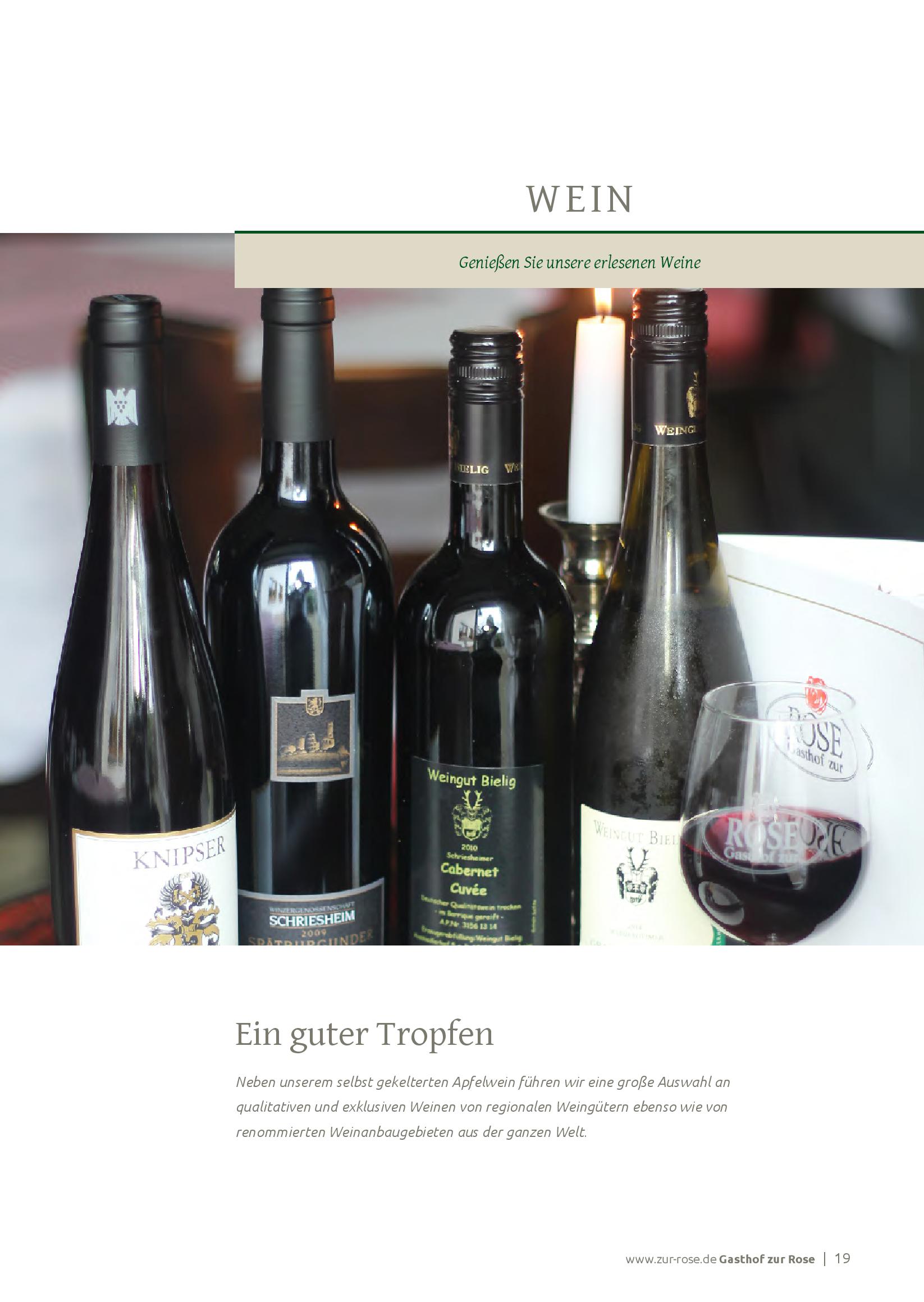Speisekarte Gasthof zur Rose in Weinheim, Seite 19
