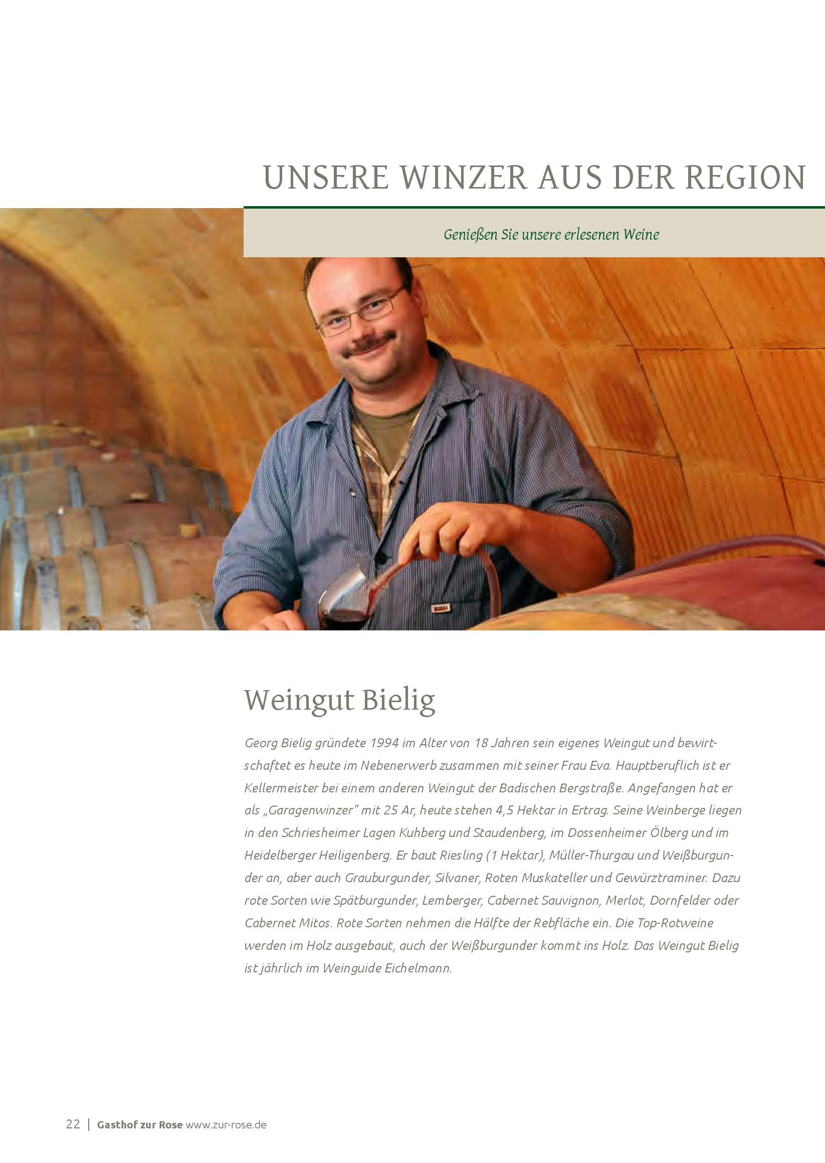 Speisekarte Gasthof zur Rose in Weinheim, Seite 22