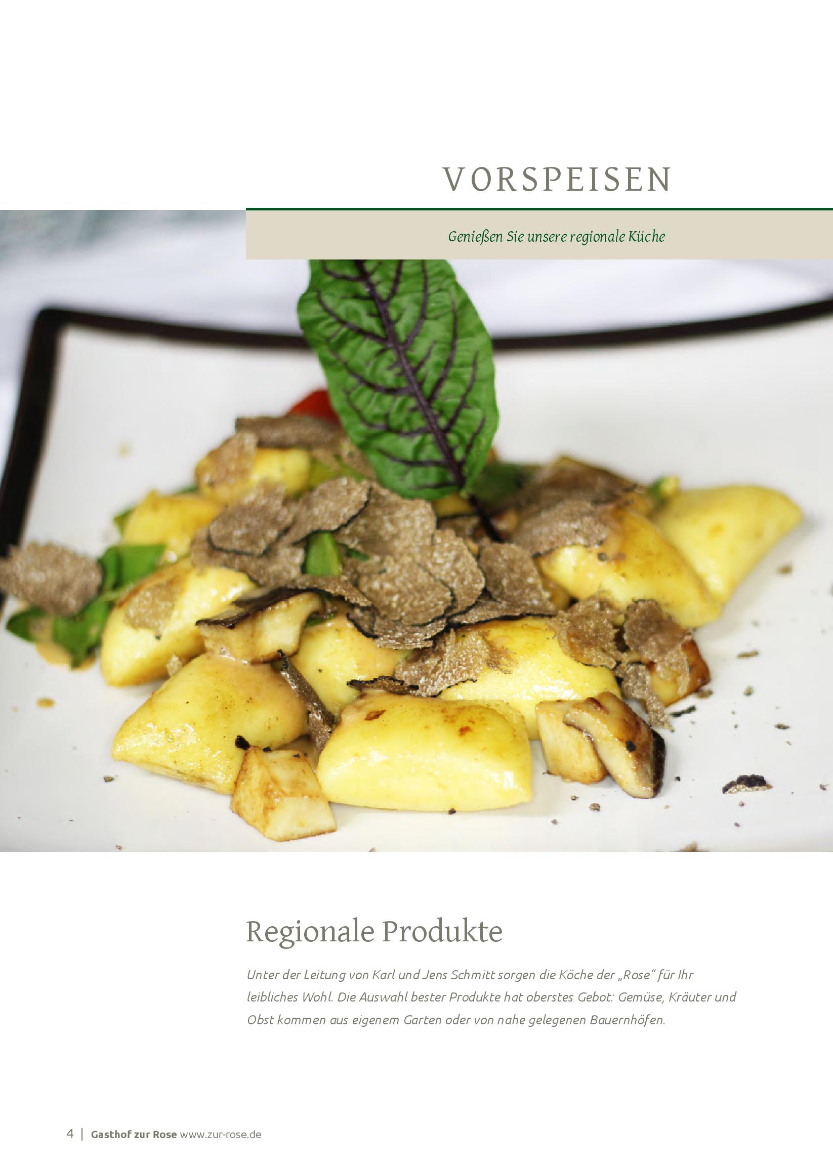Speisekarte Gasthof zur Rose in Weinheim, Seite 4