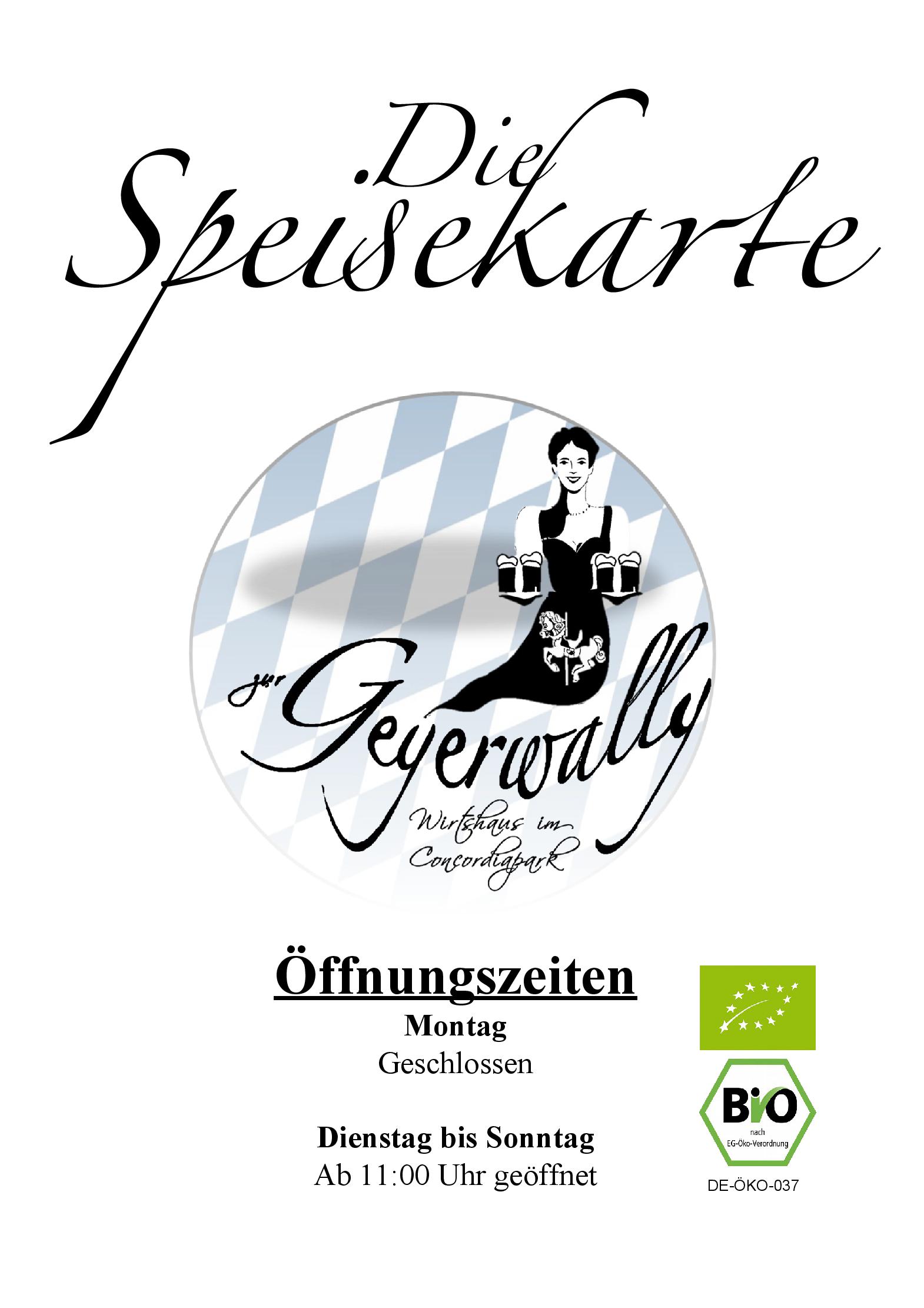 Speisekarte Zur Geyerwally in München, Seite 1