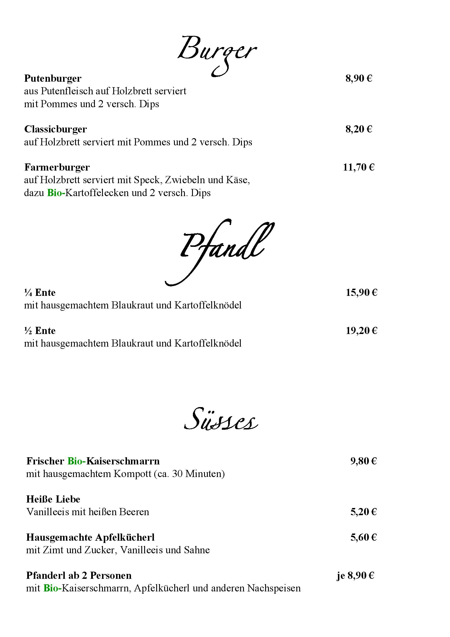 Speisekarte Zur Geyerwally in München, Seite 4