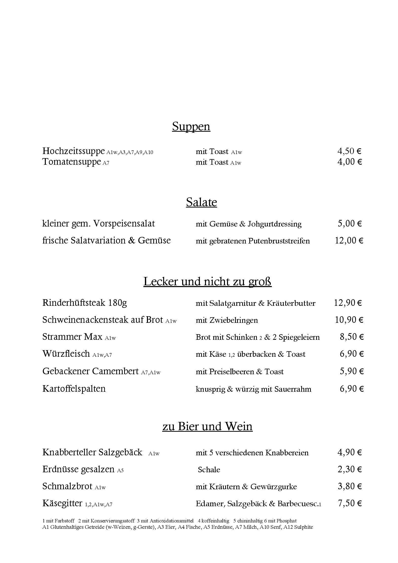 Speisekarte 'Hegel' Bar/Restaurant in Magdeburg, Seite 1
