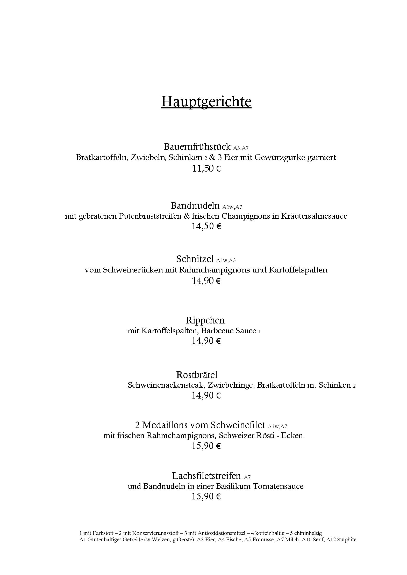 Speisekarte 'Hegel' Bar/Restaurant in Magdeburg, Seite 2