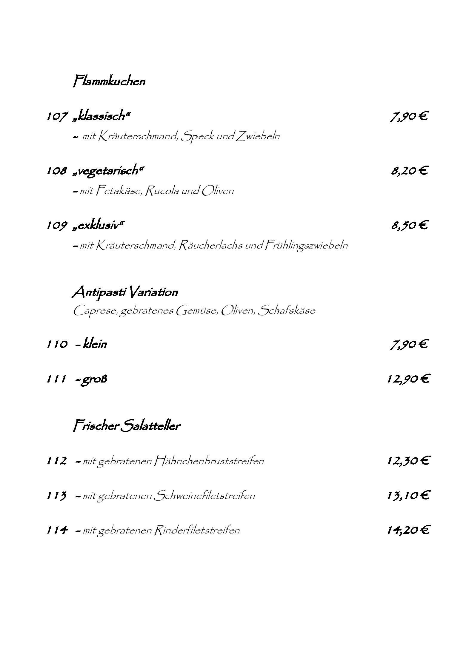Speisekarte Overbeckshof in Bottrop, Seite 2
