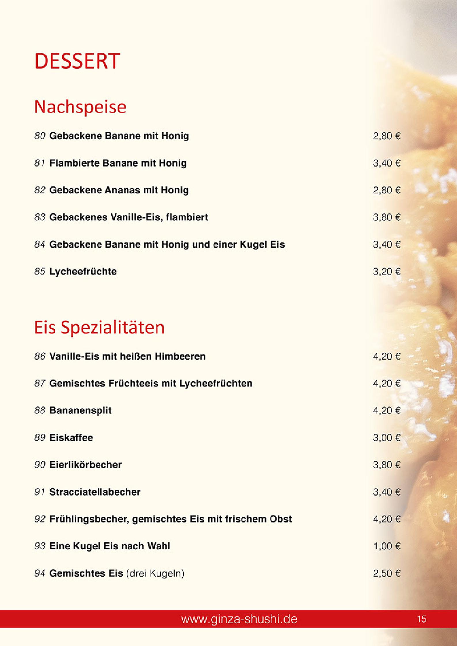 Speisekarte Japan & China Restaurant GINZA in Reutlingen, Seite 15
