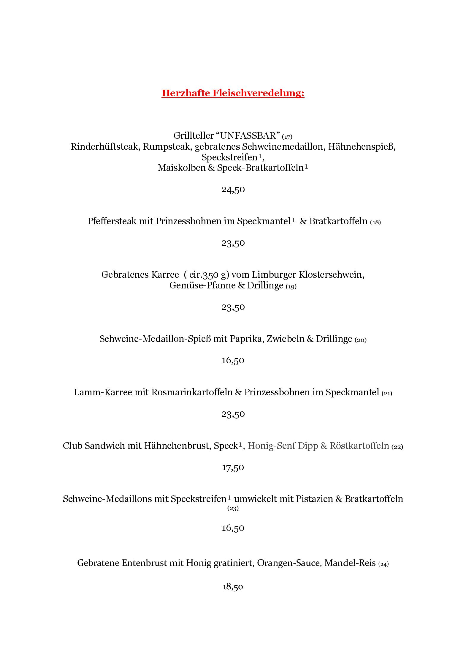 Speisekarte Unfassbar in Viersen, Seite 3