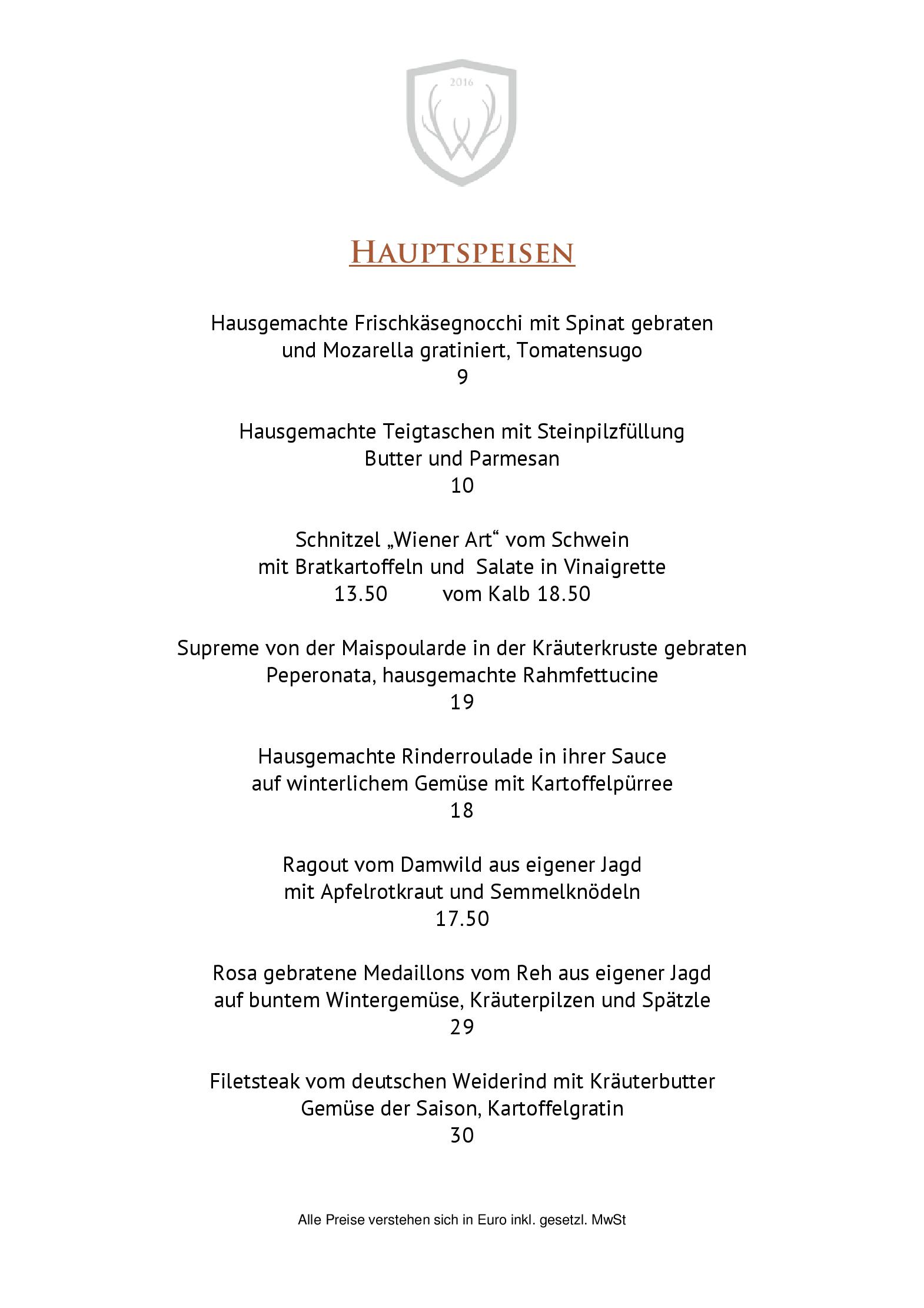 Speisekarte Restaurant Wildeck in Abstatt, Seite 3