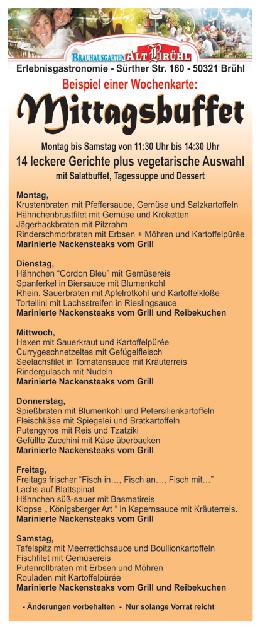 Speisekarte Brauhausgarten Alt Brühl in Brühl, Seite 3