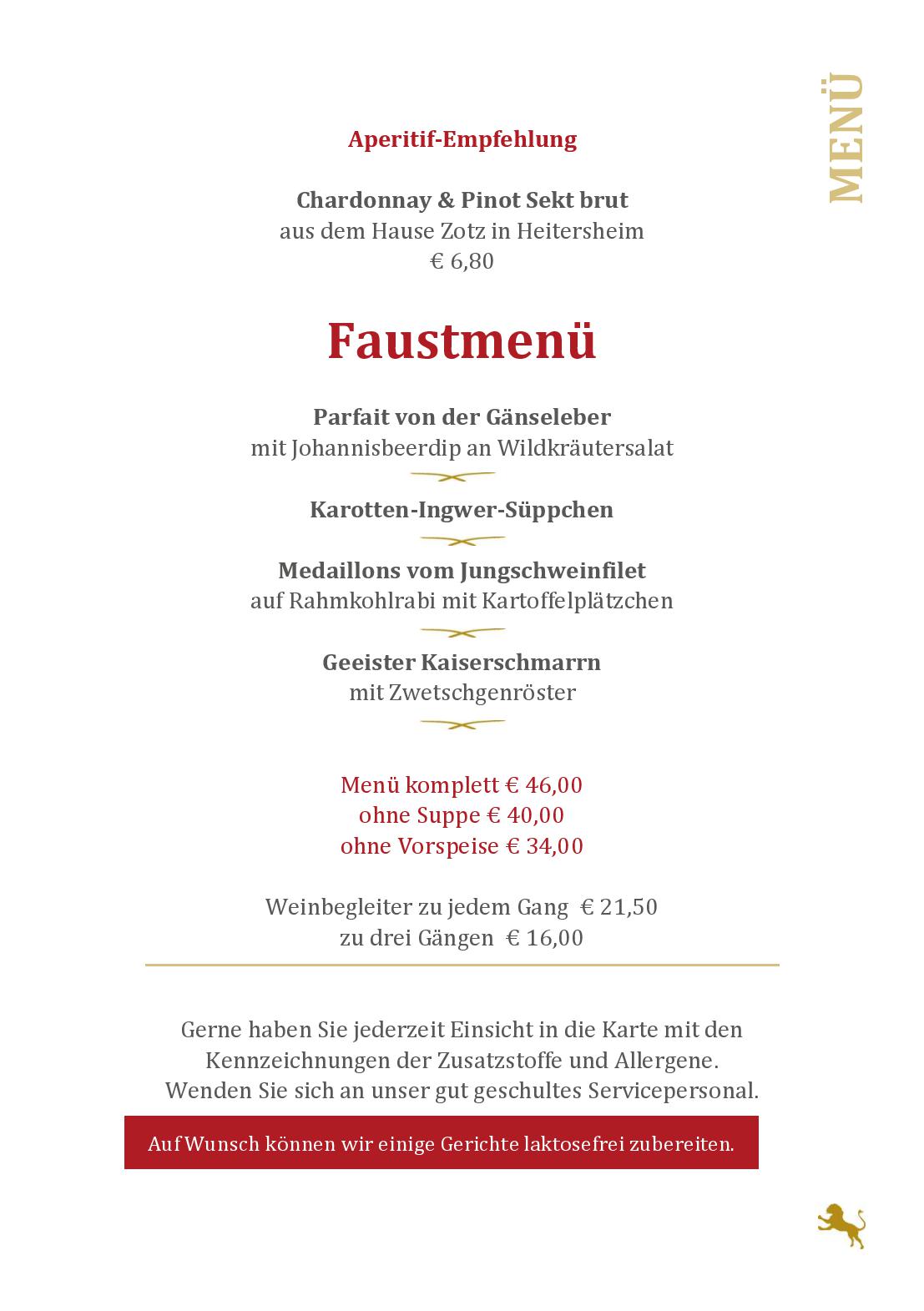 Speisekarte Der Löwen in Staufen mit Haus Goethe in Staufen, Seite 10