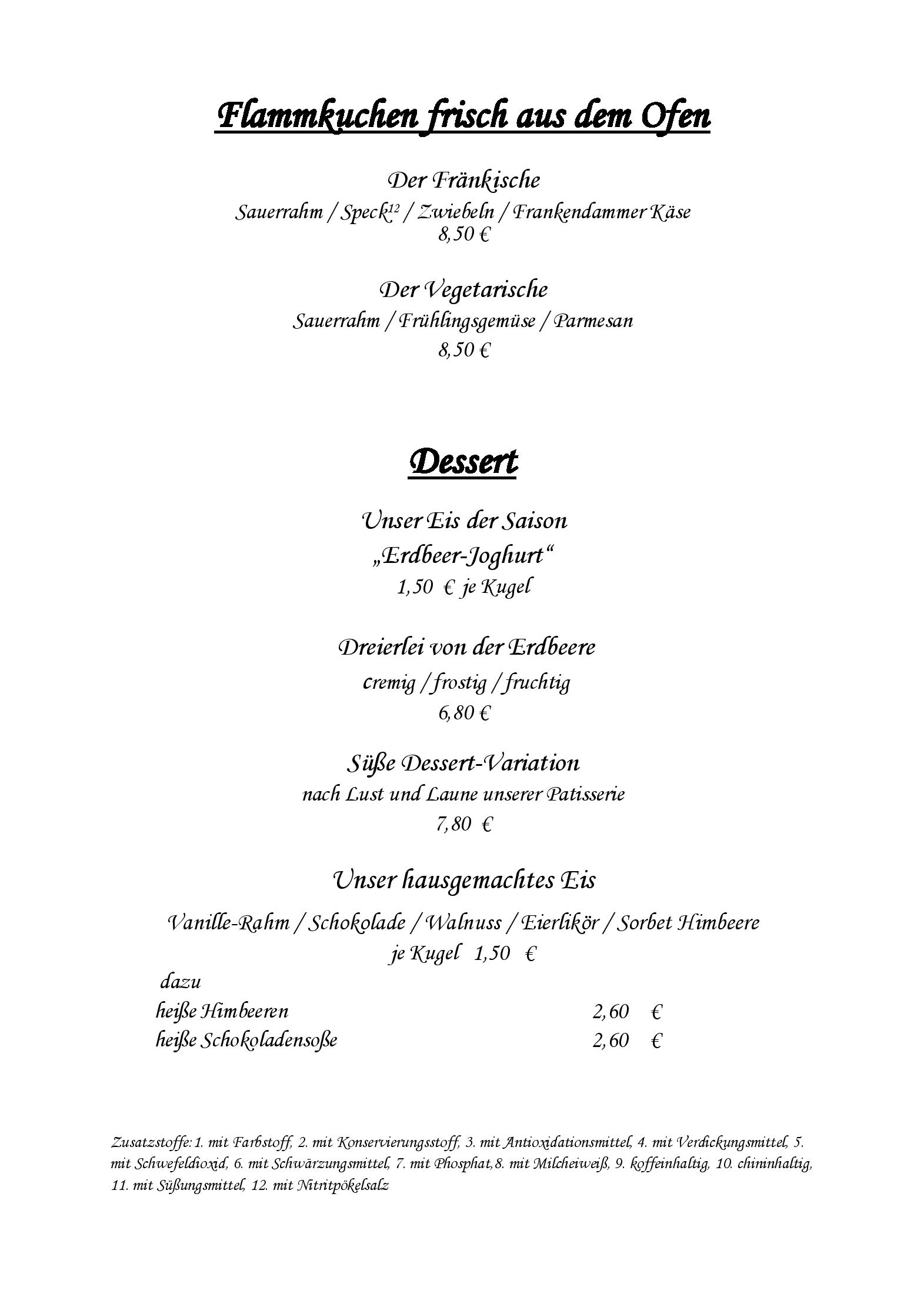 Speisekarte Backstüble im Hotel Stadt Coburg in Coburg, Seite 5