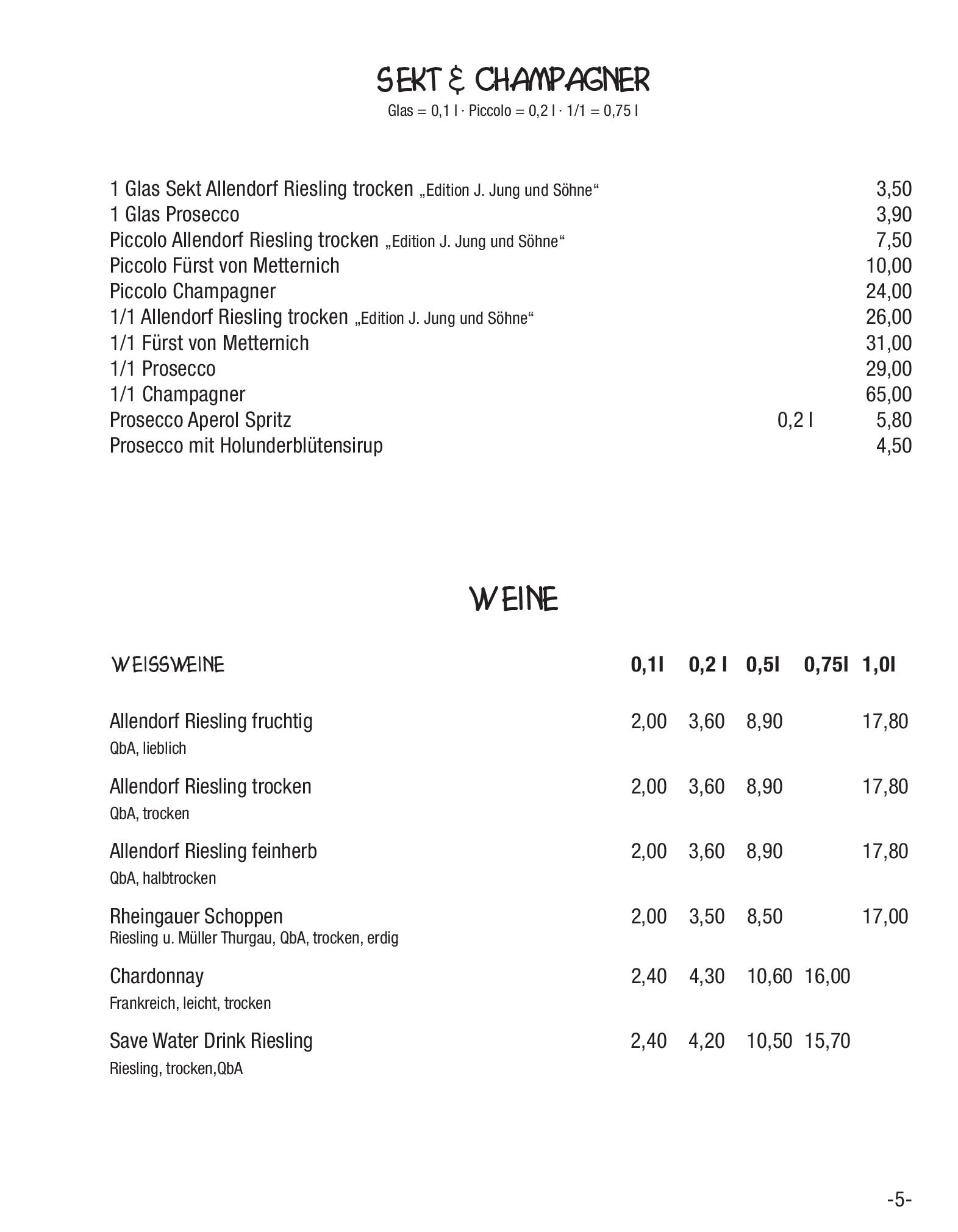 Speisekarte Restaurantkneipe Giraffe Cafe in Berlin, Seite 5