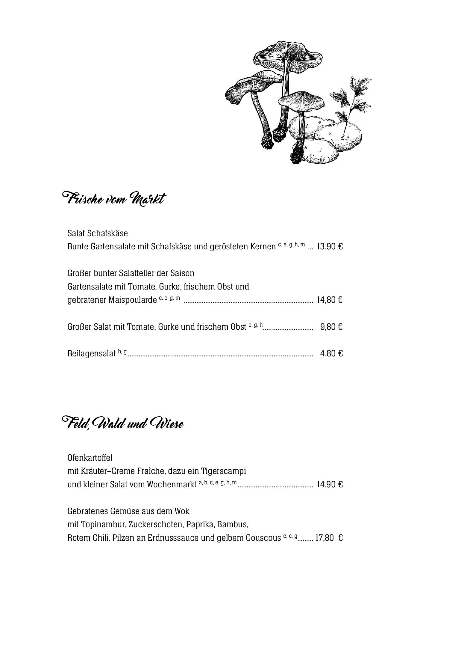 Speisekarte Hotel zur Post in Wiehl, Seite 2