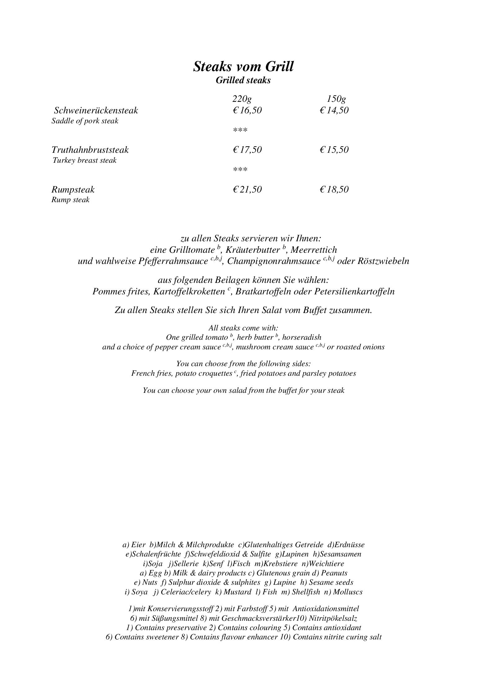 Speisekarte Hessen Hotelpark Hohenroda in Hohenroda, Seite 7